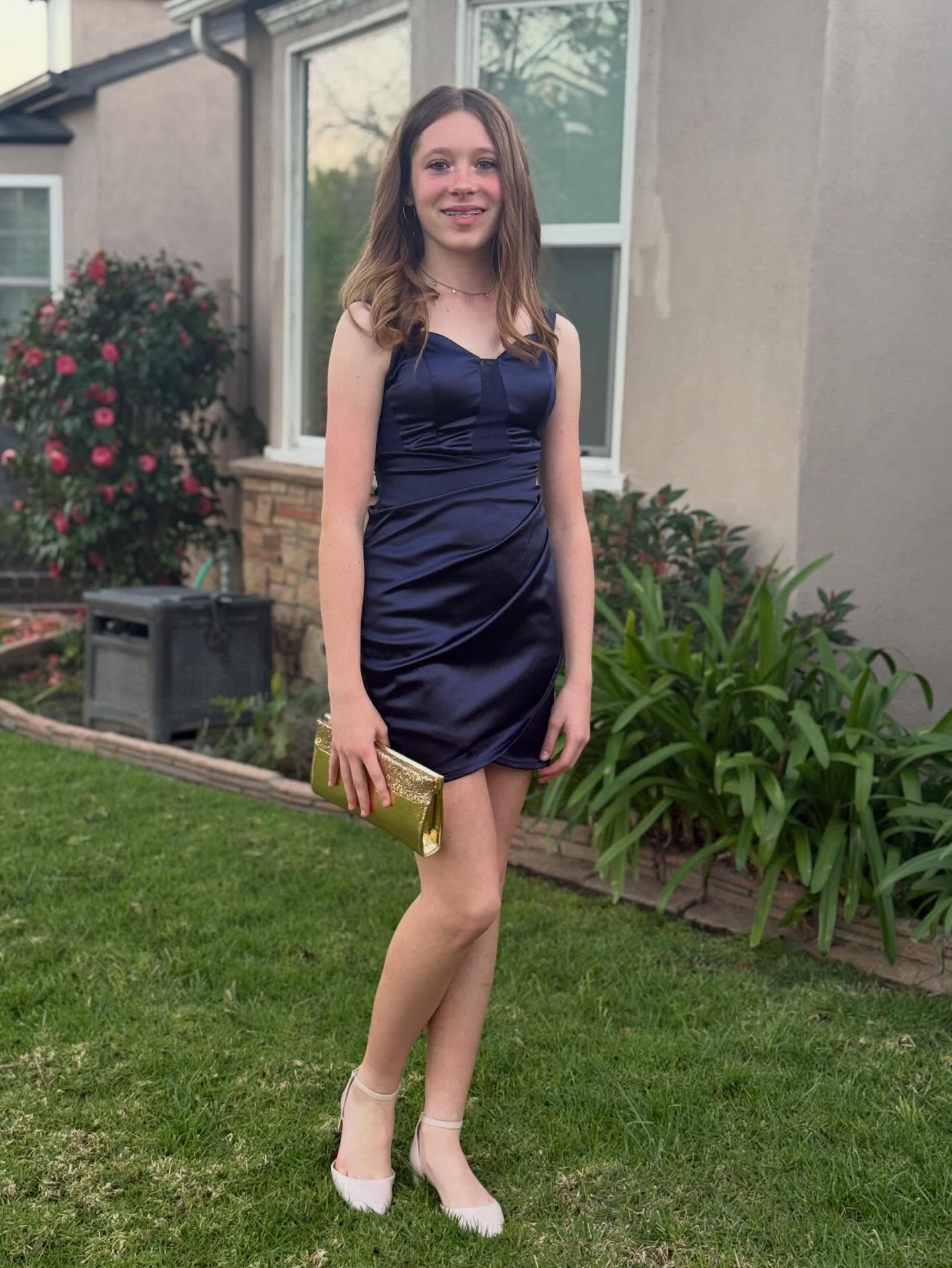 Semi~Formal with my girl and her girls 💙❤️💜💚♥️ Middle School is a blip and the 8th Grade events have begun. There she goes, my blue-eyed girl in her blue dress… here we go 🥹 #thedaysarelongbuttheyearsareshort #8thgradedance #loveher #morethananything #girlfriendsmaketheworldgoround