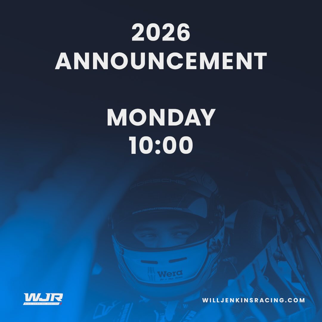 2026 plans are locked in 🔒
Announcement incoming 👀
#willjenkinsracing #motorsport #racing #2026 #comingsoon