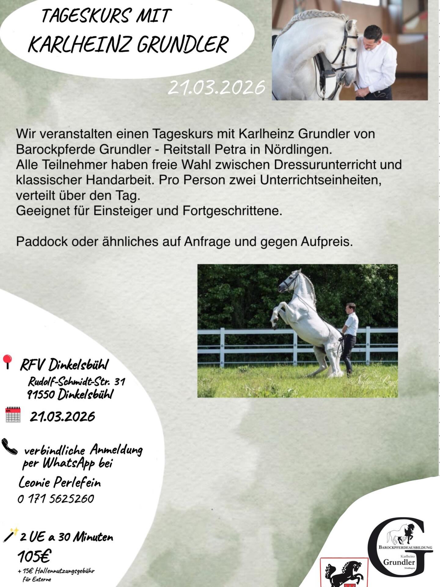 Wir freuen uns sehr, am 21.3. @karlheinz.grundler bei uns im Stall begrüßen zu dürfen! Jetzt anmelden und einen der begrenzten Plätze sichern. ✨🐴