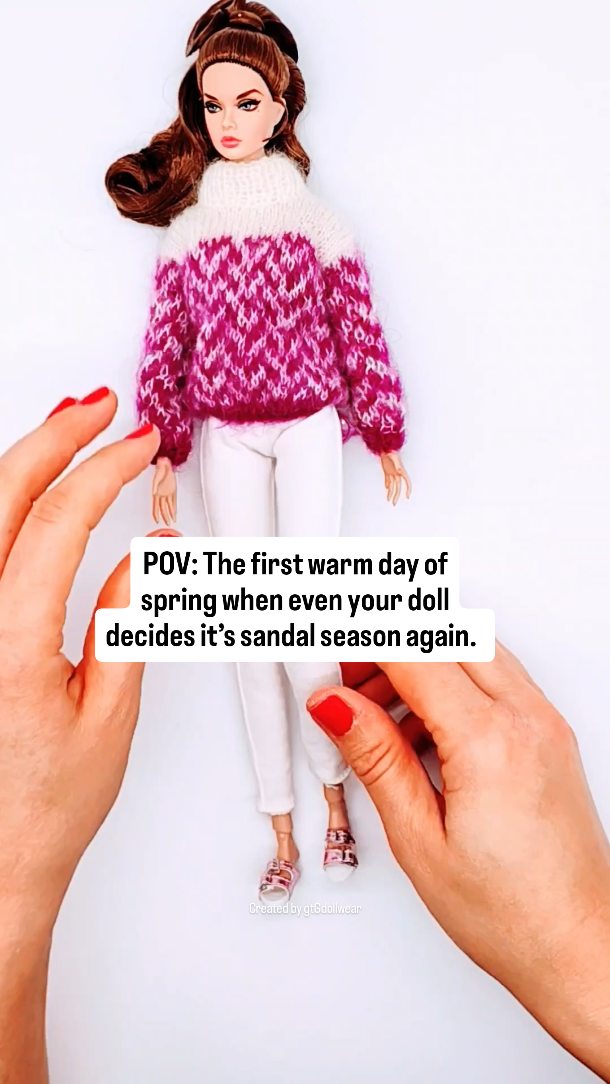 It’s that time of year when everything just feels… lighter.
One minute we’re bundled up, the next we’re in white jeans, a cute sweater, and straight into sandals like winter never happened.
Spring really does something to the mood — even the dolls start dressing like the sun personally invited them out.
Pink metal dual‑strap sandals? Absolutely yes.
Jacket? Couldn’t be me.
What’s your doll’s first “spring is here” outfit? 🌿✨
www.gtGdollwewr.com/shop
#gtGdollwear #poppyparker #integritytoys #integritydolls #wclub