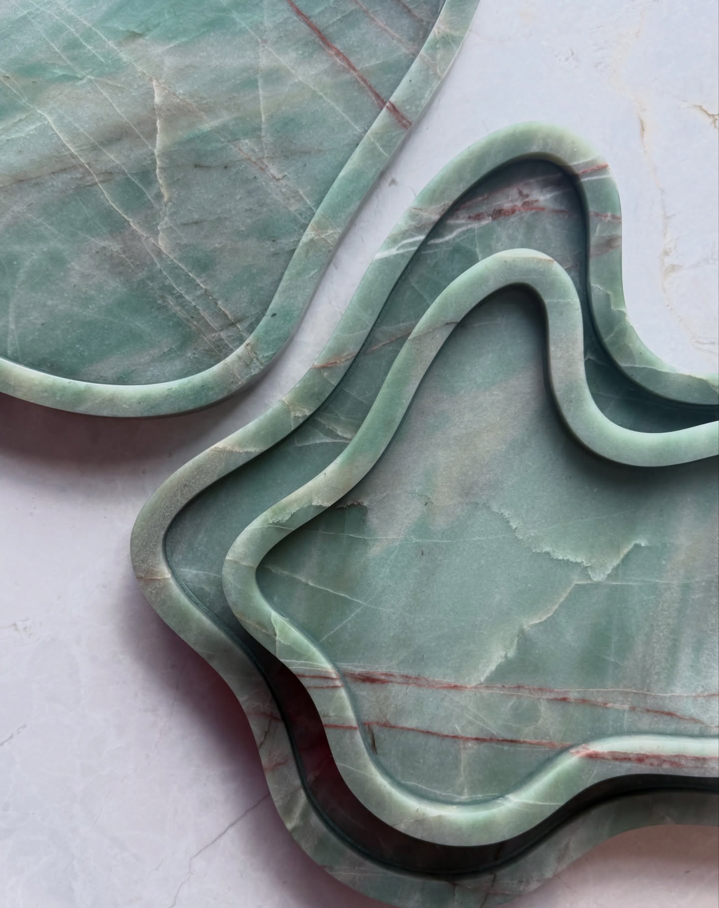 Just arrived from the fabrication floor, our crystal mint organic trays are the latest addition to our growing range. Keep an eye out for more exclusive previews of our upcoming online store, coming soon.