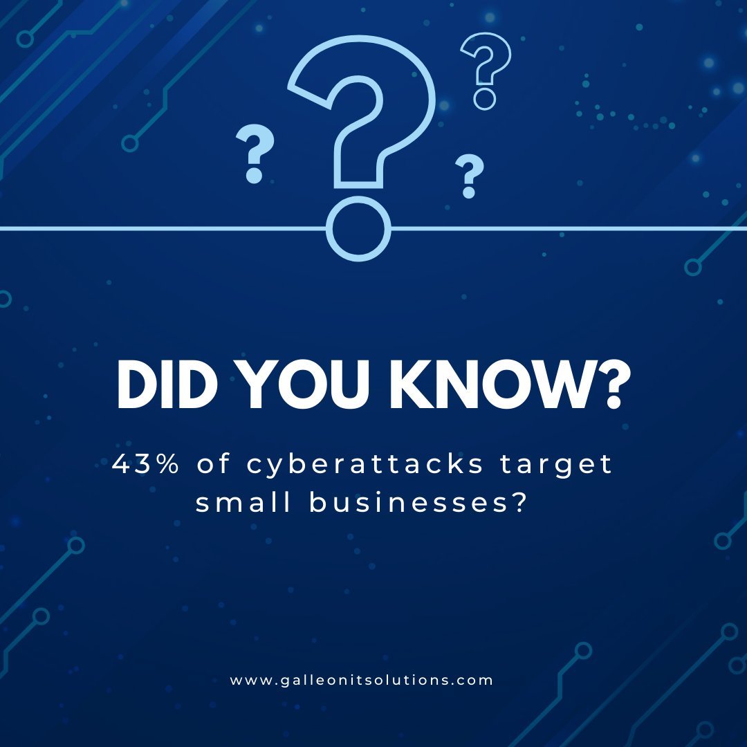 🔒 Is Your Business Secure?
43% of cyberattacks target small businesses—don't be next! Galleon Virtual Services offers a FREE cybersecurity assessment to uncover potential vulnerabilities and boost protection.
Stay safe with:
1️⃣ Strong Passwords
2️⃣ Multi-Factor Authentication
3️⃣ Regular Software Updates
4️⃣ Employee Training
Act now to safeguard your business! We want to help you stay a step ahead of cyber threats. 💻✨
#healthcare #smallbusiness #technology #itsupport