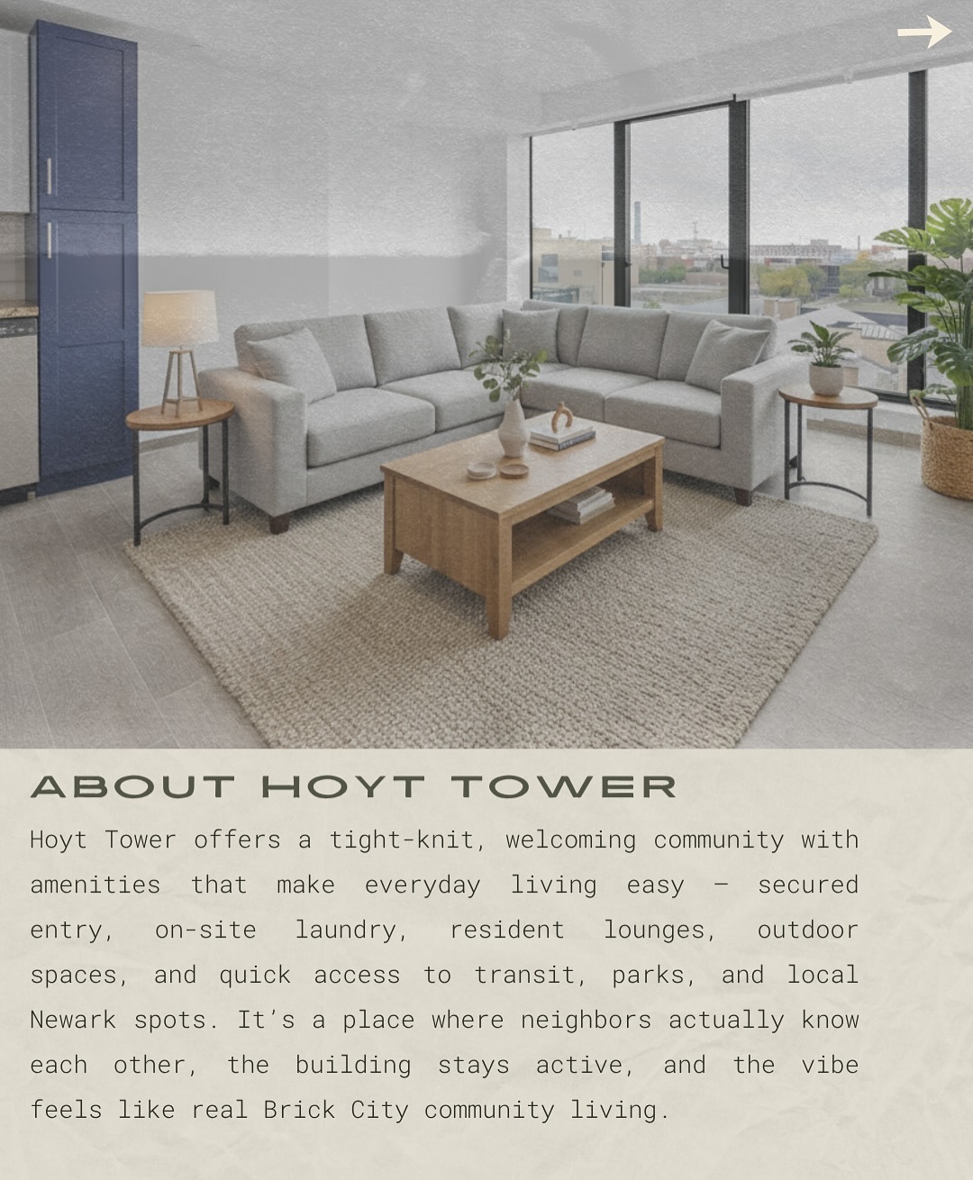 Welcome to the address that changes everything.
At Hoyt Tower, itâs not just where you live â itâs how you live. Elevated city views. Clean, modern finishes. A space that feels intentional, polished, and ready for your next chapter.
Morning light pouring through your windows. Evenings with the skyline glowing in the background. Energy outside. Peace inside.
This isnât just a move. Itâs a level up.
Message us to schedule your private tour before someone else claims your view.
