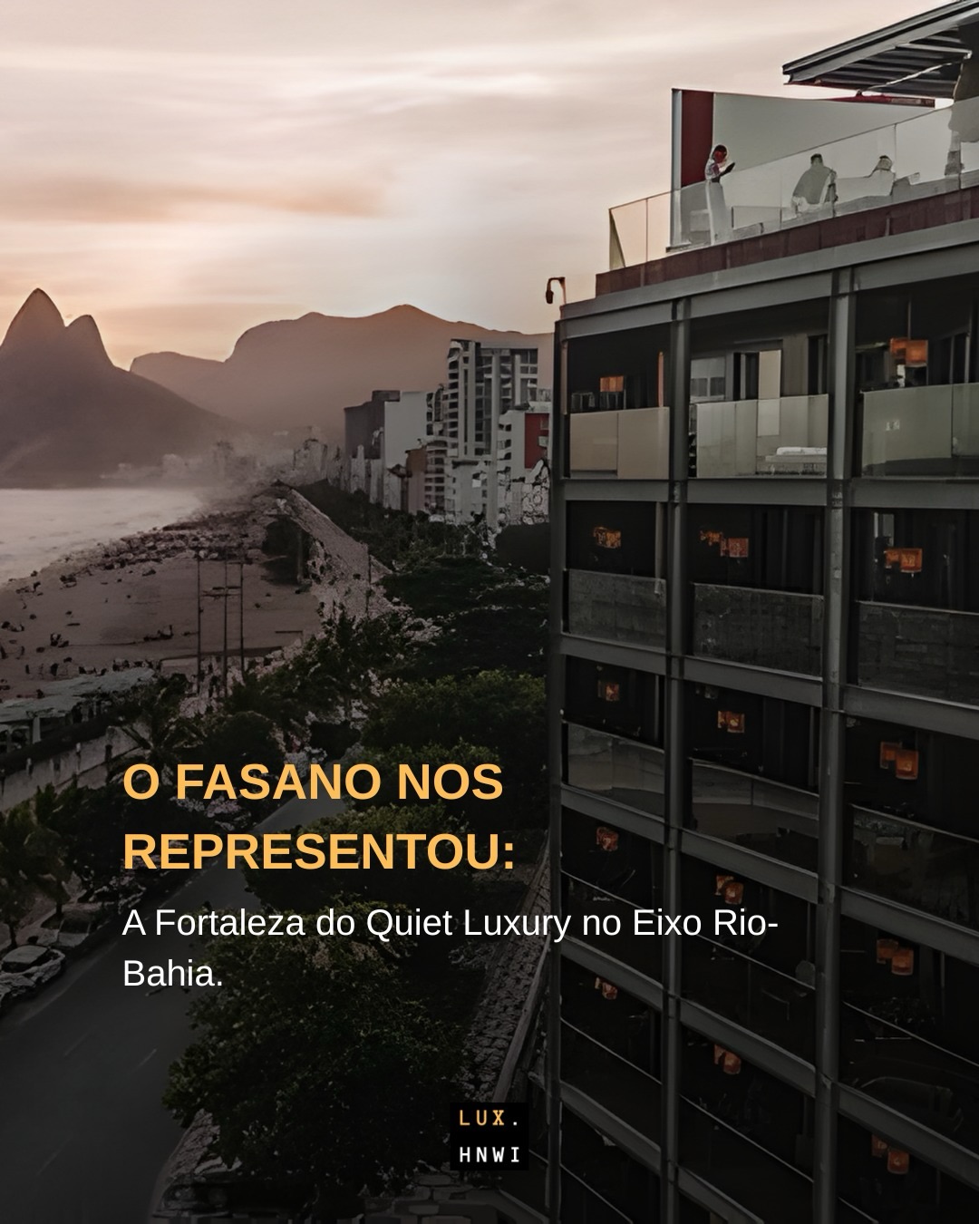 O FASANO NOS REPRESENTOU. 🌴🥥
Enquanto o Old Money europeu brinda sob os lustres de cristal, a nova geração do Smart Money (CEOs de tecnologia, astros de Hollywood e grandes investidores) exige outro tipo de moeda: o anonimato descalço.
No 5º movimento do nosso Mega Dossiê Documental sobre o Business of Luxury, a LuxHNWI decodifica como a gigante brasileira JHSF construiu a mais formidável máquina de Quiet Luxury (Luxo Silencioso) do Hemisfério Sul através da marca Fasano.
Eles não faturam vendendo a festa; eles faturam vendendo a barreira geográfica e acústica contra ela. Do Rooftop blindado de Ipanema (a “Zona Cega” do Rio de Janeiro) à “Antropologia Vertical” do Fasano Salvador (onde a elite assiste aos Trios Elétricos de cima, silenciados por vidros blindados), nós mapeamos a engenharia do Privacy-as-a-Service.
A prova? Uma fachada de vidro que já hospedou simultaneamente de Madonna, Beyoncé, a Gisele Bündchen e Tom Brady, Rihanna, Britney Spears, Will Smith, Kim Kardashian, Lady Gaga, Dua Lipa e Shakira. O mercado brasileiro ensinou o globo como blindar o PIB mundial de bermuda e camiseta.
🔗 Acesse o link na bio para ler: “O Código Fasano: O Eixo Rio-Bahia, O Refúgio e a Fortaleza do Fasano no Carnaval”.
#QuietLuxury #Fasano #JHSF #Carnaval #MercadoDeLuxo