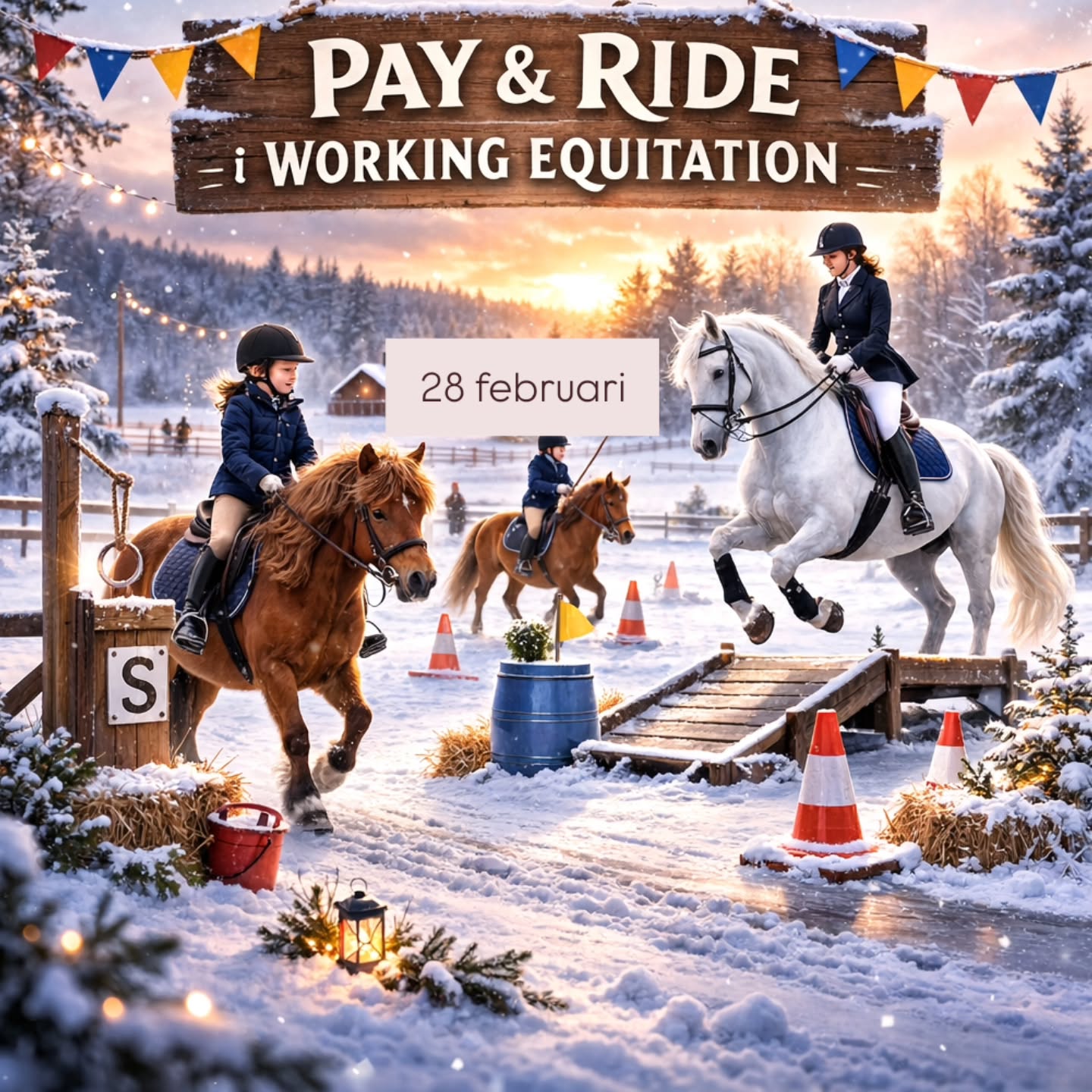 Save the date!
Lördag 28 februari håller vi vår första Pay & Ride i WE, öppen för alla som rider på Ängvaktartorp till vardags.
Mer info kommer på hemsidan under kvällen.