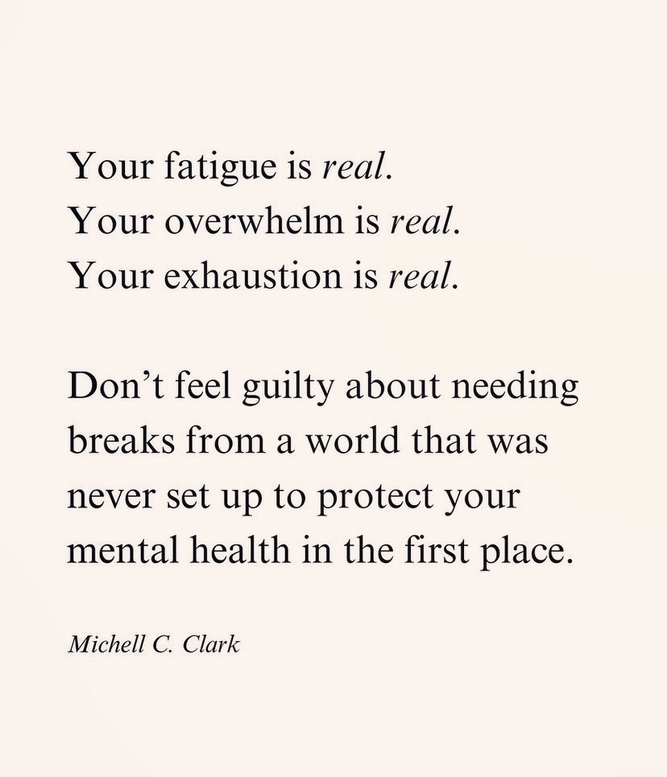 .
.
.
.
.
.
.
.
.
#fatigue #exhaustion #overwhelm #mentalhealth #protectyourenergy #protectyourpeace #protectyourself