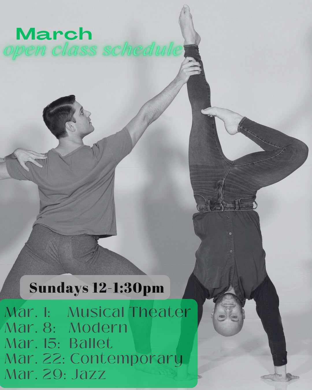March magic is in the air! ✨☘️ Swipe for this month’s class lineup! ➡️