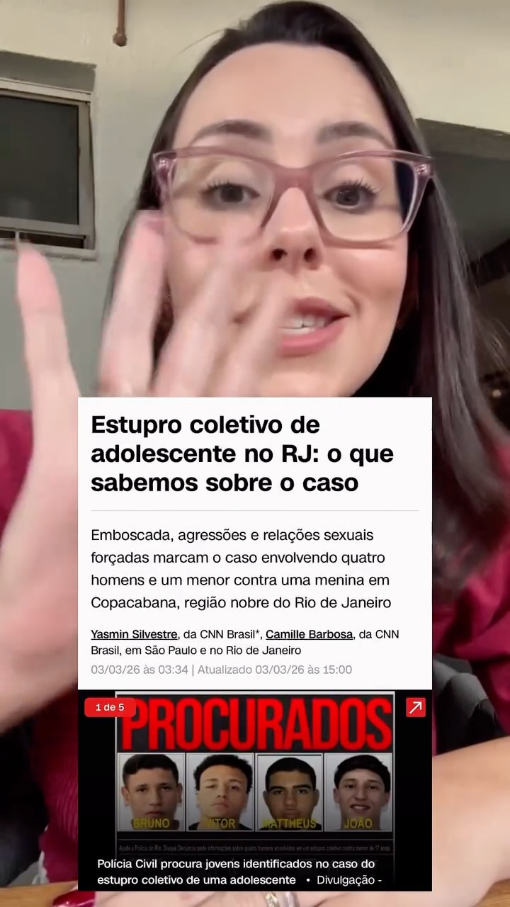 O caso recente de viol3ncia que ganhou repercussão nacional em Copacabana chocou o país e reacendeu um debate que não pode ser ignorado.
Nenhuma mulher, e nenhuma menina, deveria viver com medo, ser culpabilizada ou ter sua dor questionada.
Como Procuradora da Mulher, sigo defendendo algo básico:
violência contra a mulher precisa ser enfrentada com seriedade, responsabilidade e justiça.
Denunciar é um direito. Proteger mulheres é um dever COLETIVO.
O silêncio nunca pode ser opção. #SejaAVoz