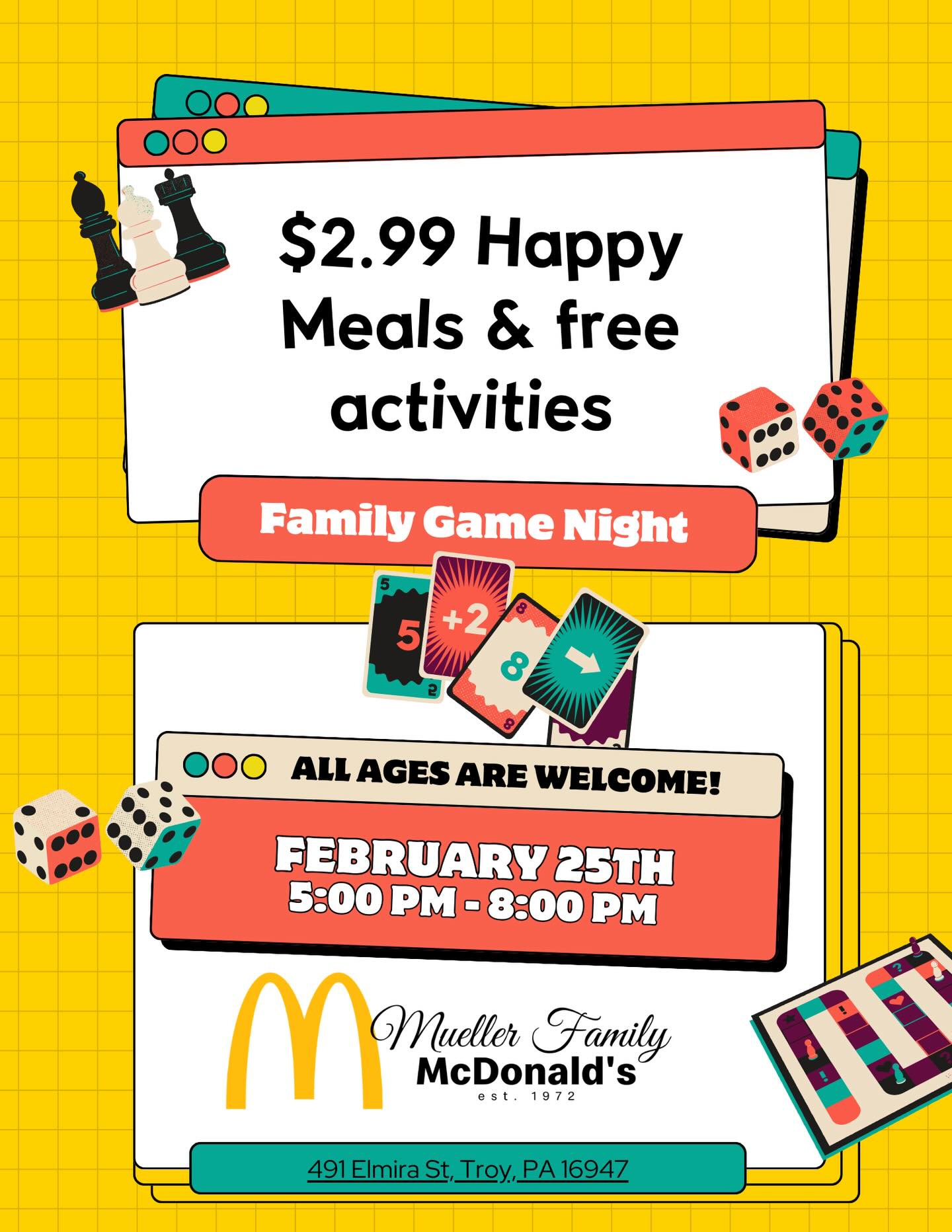 Visit our Troy location for family fun
#muellermcd #mcd #gamenight #familynight #nepamcdonalds