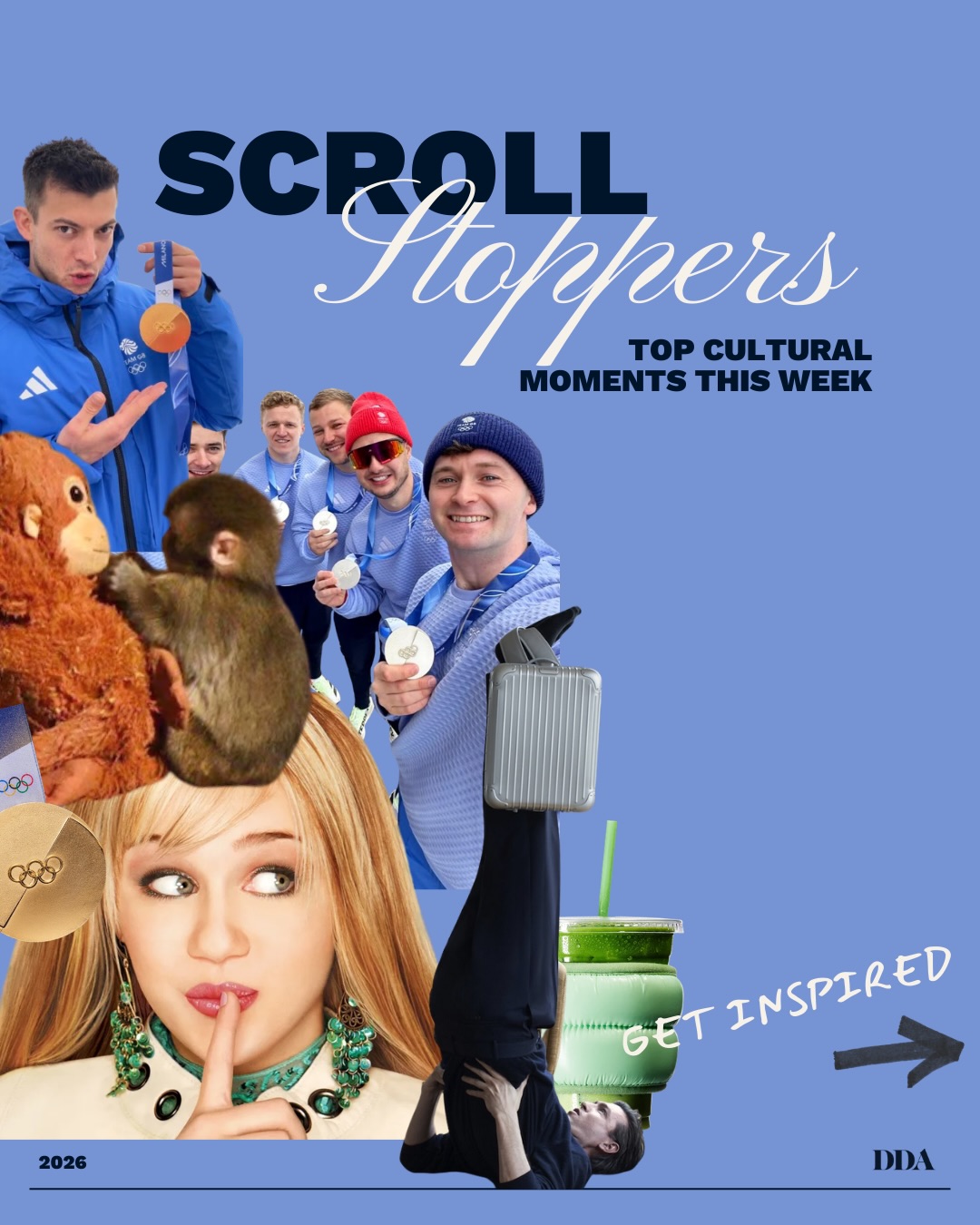 ✨ Welcome back to Scroll Stoppers ✨
🔥Team GB didn’t just win medals, they won our FYPs. From Italian supermarket hauls to 24-carat labubu medals, the Winter Olympics turned elite athletes into our cold, relatable besties.
📱Creator of the Week: @soniasillustrations Sonia creates cute, expressive digital illustrations and personalised cartoon portraits that bring everyday moments to life. From fun doodles to custom character art, her work is warm, playful, and full of personality.
☕ Coffee chain Blank Street is stepping into fashion, for fashion week, unveiling a limited-edition cup accessory
🐒 Punch the monkey became the internet’s newest emotional‑support icon, after seeing his tragic backstory.
🎤 Disney teased The Hannah Montana 20th Anniversary Special. Is anyone else feeling old?
🎒 Rimowa’s new campaign stars Nicholas Braun, and the images were interesting to say the least.
What’s been stopping your scroll this week?