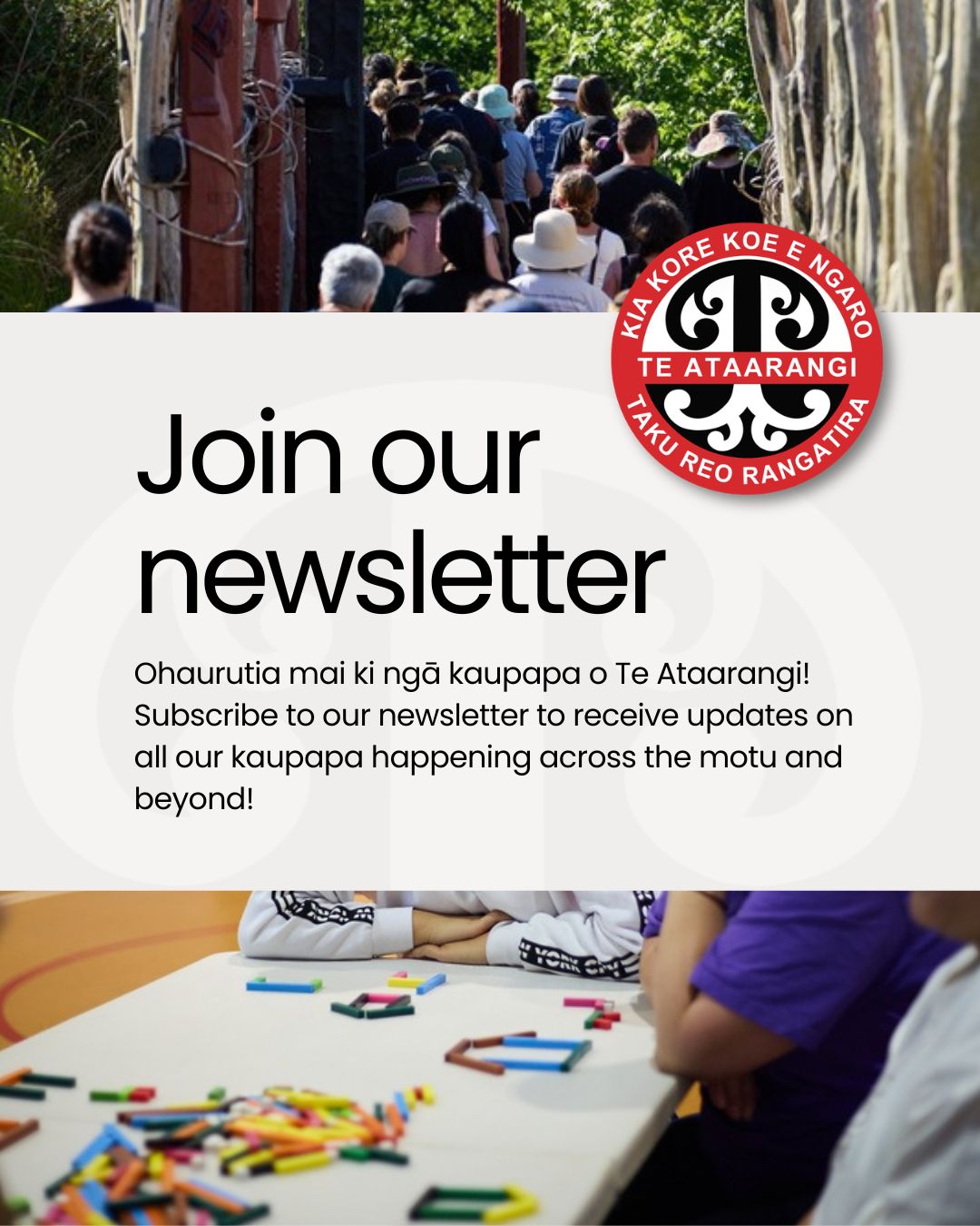 Ohaurutia mai ki ngā kaupapa o Te Ataarangi! 🙌
Subscribe to our newsletter to receive updates on all our kaupapa happening across the motu and beyond! 🤩
Visit our link-tree to sign up! 🔗🌲 👉 linktr.ee/teataarangi
#tereomāori #teataarangi #kōreromāori #kaupapa #newsletter #subscribe