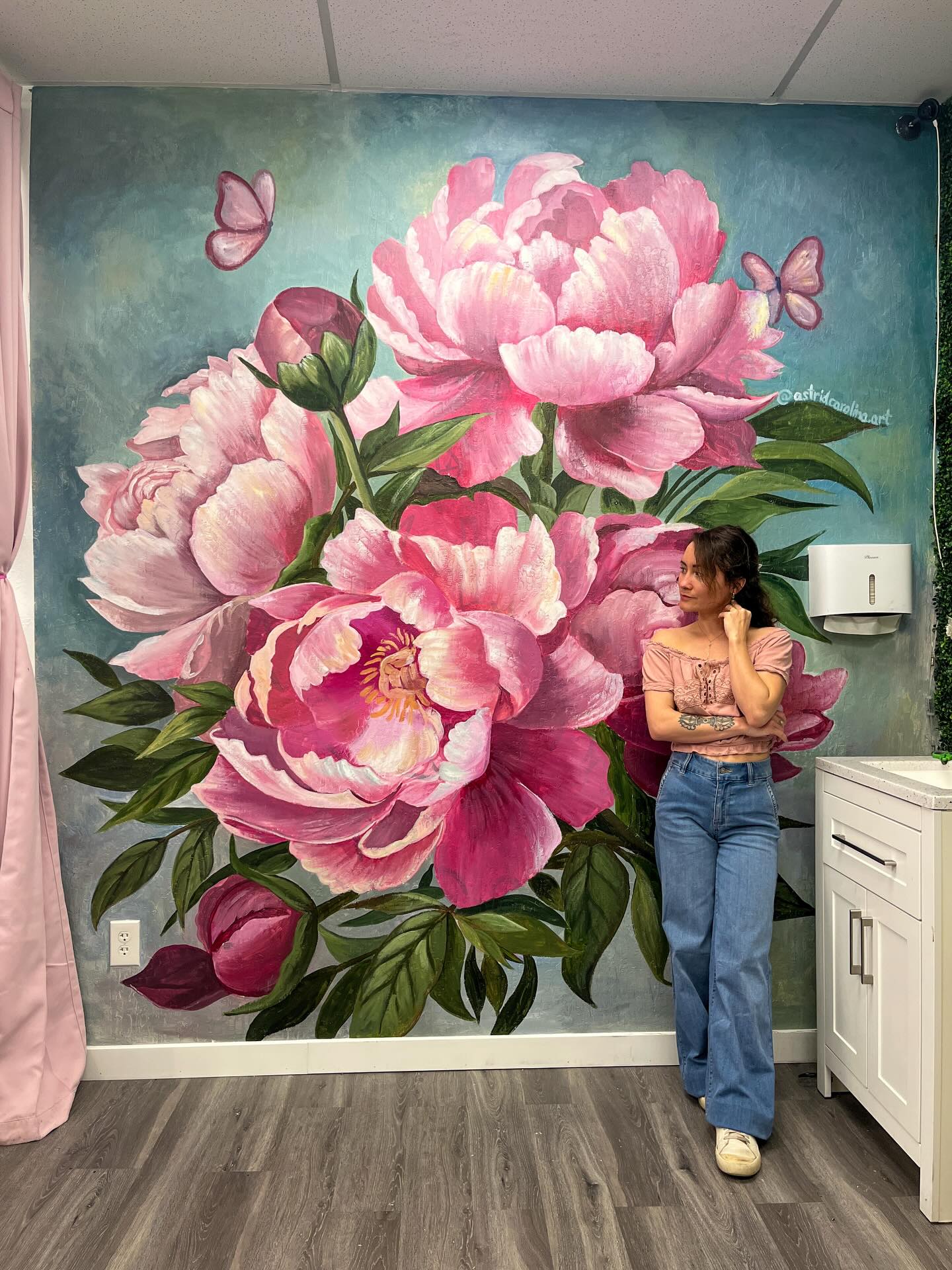 2nd wall added to my mural portfolio. Blossoms at @blossominkshop finished in 3 days :)