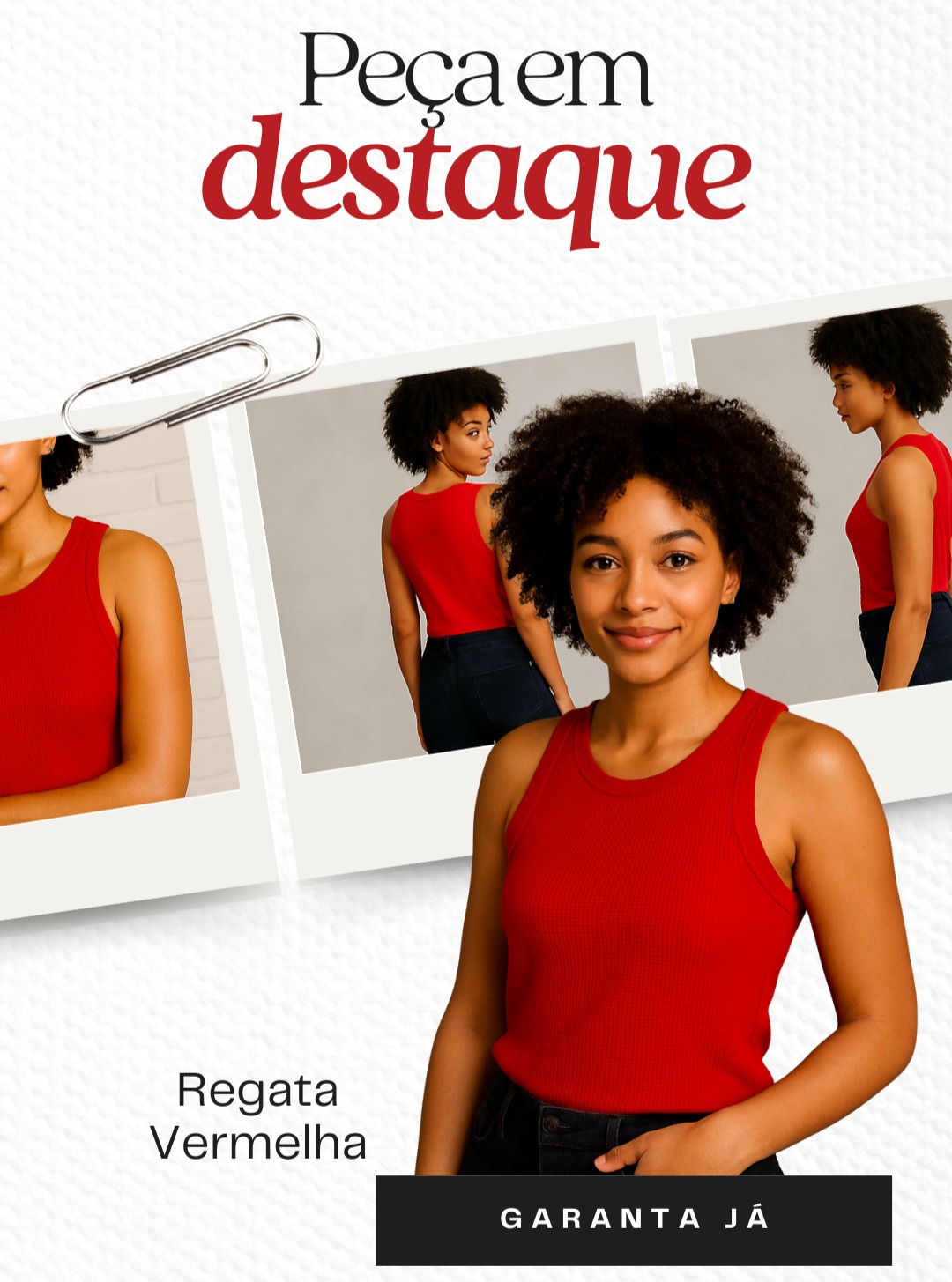 Boa tarde meninas, a peça em destaque de hoje é a nossa regatinha vermelha, que vai bem com tudooo!!🔥