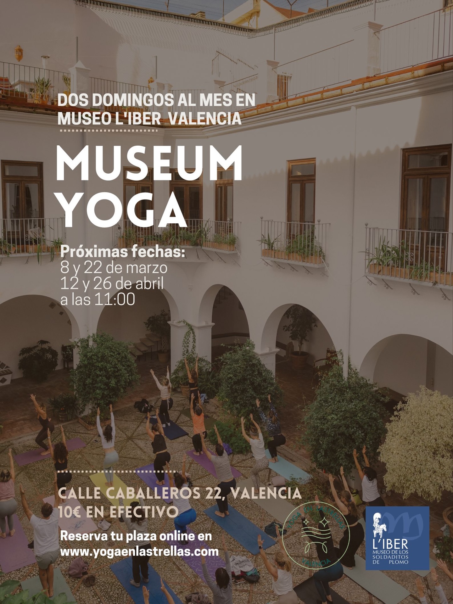Museum Yoga ✨🧘🏼♀️
Después de los meses de invierno de mucho éxito, ¡seguimos con Museum Yoga esta primavera!
Dos domingos al mes practicamos yoga en el patio del @museoliber , un rincón lleno de plantas y calma dentro del museo 🌿
Las clases las imparten Maika y Estrella, alternando sesiones.
📅 Próximas Fechas
• 8 de Marzo (Maika), 22 de Marzo (Estrella)
• 12 de abril (Maika), 26 de abril (Estrella)
💰 Precio: 10€ (en efectivo)
🧘 Trae tu esterilla - todos los niveles bienvenidos - reservas por el calendario en la web
Una experiencia única de yoga, cultura y naturaleza en pleno corazón de la ciudad ✨