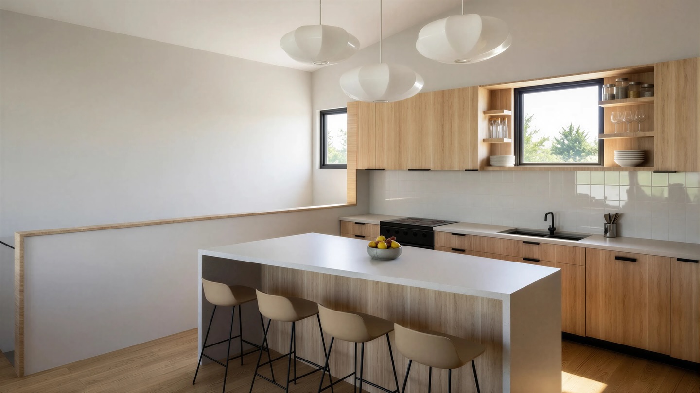 Studying natural light and materials is part of our design process. We create renderings like this not only to show clients, but to help inform our own decisions. #archlovers #interiordesign #rendering