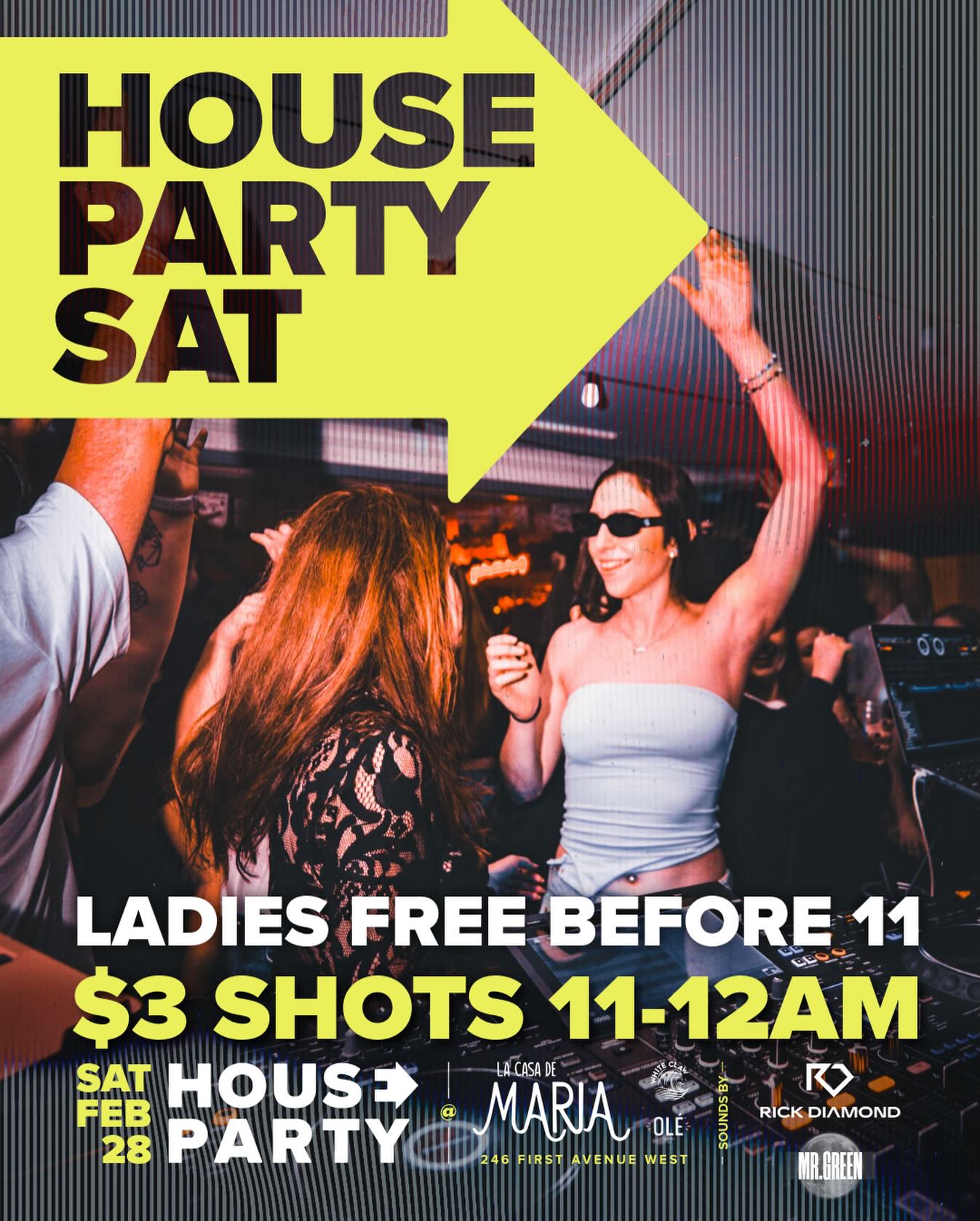 The only plan you need this weekend.
HOUSE PARTY SATURDAY at Casa 🌴🔥
With Mr. Green and Rick Diamond on the decks.
Ladies FREE before 11.
$3 shot power hour 11–12AM.
Two heavy hitters. One dance floor. #nipissinguniversity #canadorecollege #Partylife #houseparty #northbay