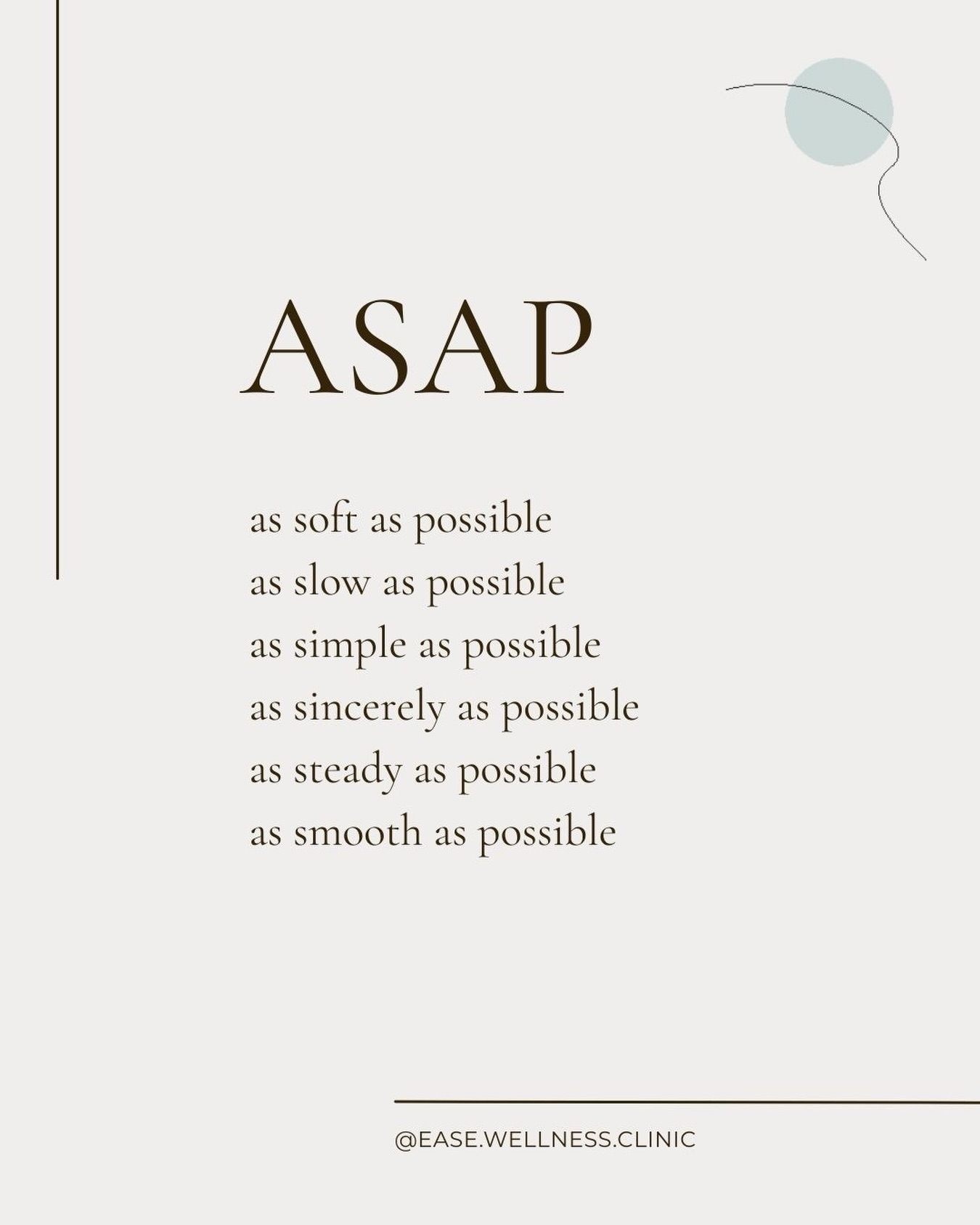 ASAP (As Soft As Possible)
In a world that often asks us to move faster, do more, and push harder…
What if the most supportive approach was the opposite?
As soft as possible.
As slow as possible.
As simple as possible.
There is quiet strength in steadiness and ease.
#EaseWellness
#HurlstoneParkWellness
#SlowWellness
#CalmEnergy
#HolisticWellbeing