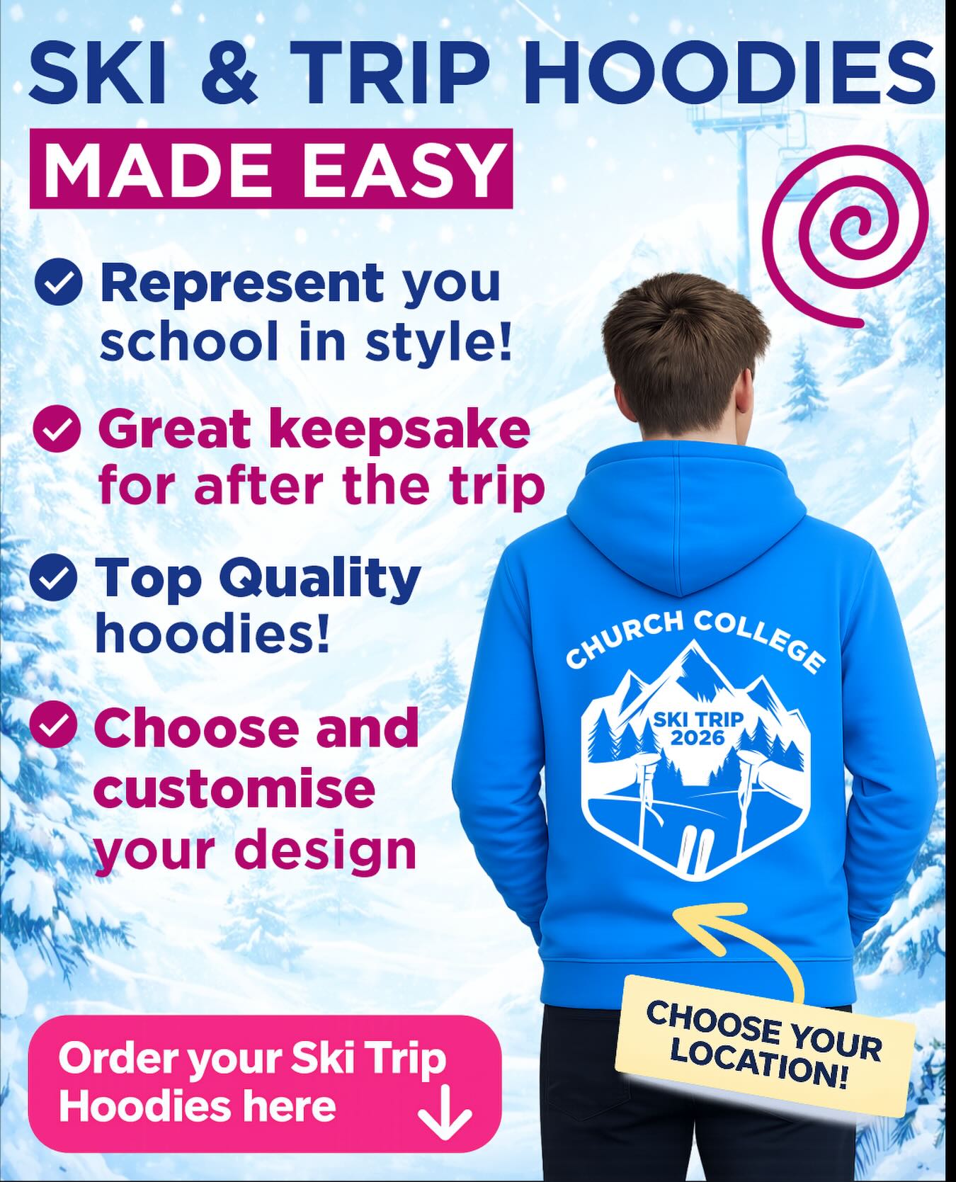 ✨ Trip Hoodies Made Easy! ✨
Heading off on a school trip in 2026? We make ordering custom hoodies simple from start to finish.
✅ Represent your school in style
✅ A great keepsake after the trip
✅ Top quality, warm & durable hoodies
✅ Fully customisable designs
Perfect for ski trips, residentials, tours & overseas visits 🌍
👉 Start your order today: www.leaverswear.com
#schooltrip #triphoodies #leavershoodies #schoolhoodies #customhoodies schoolleavers residentialtrip