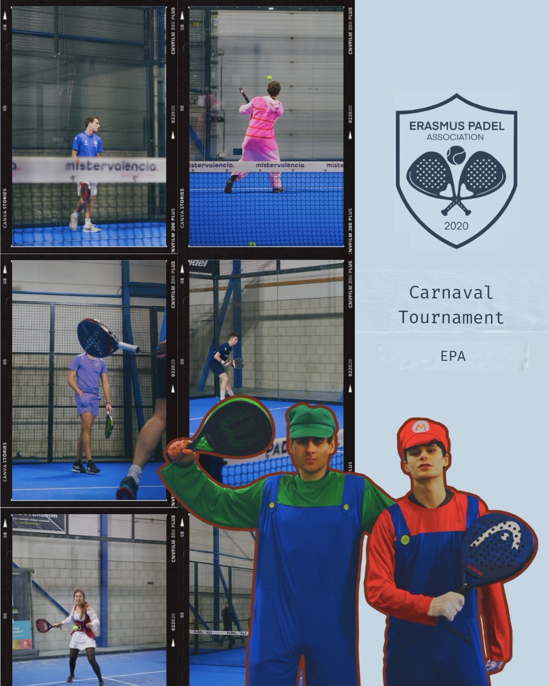 Mario and Luigi came to play. Won our hearts and the title for best costume, among very tough competition. Not the final though, as they sadly run out of lives ๐
Thanks for all the amazing costumes and matches during this Carnaval Tournament! Special thanks to the organising committee! Canโt wait to see you on the next one.
#padel #erasmuspadel
