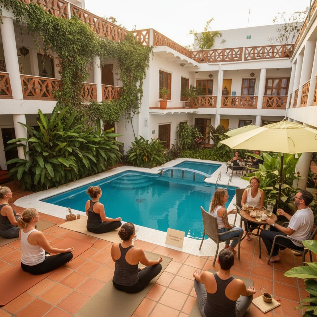 Sunlit courtyards. Laughter echoing over herbal tea.
Imagine starting your day surrounded by lush greenery, gentle yoga, and the warmth of a conscious community.
Every moment is crafted for deep restoration and genuine connection. Ready to experience transformation, not just a getaway?
Discover our next retreat and reserve your spot: www.wellness-travel.net/sayulita-retreat 🌿