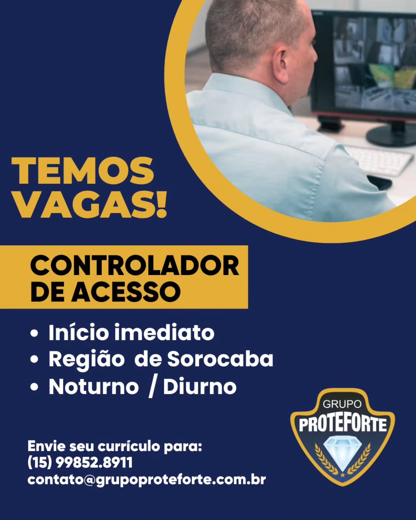 📣 Temos Vagas!!
Envie seu currículo para:
📱(15) 99852. 8911
✉ contato@grupoproteforte.com.br