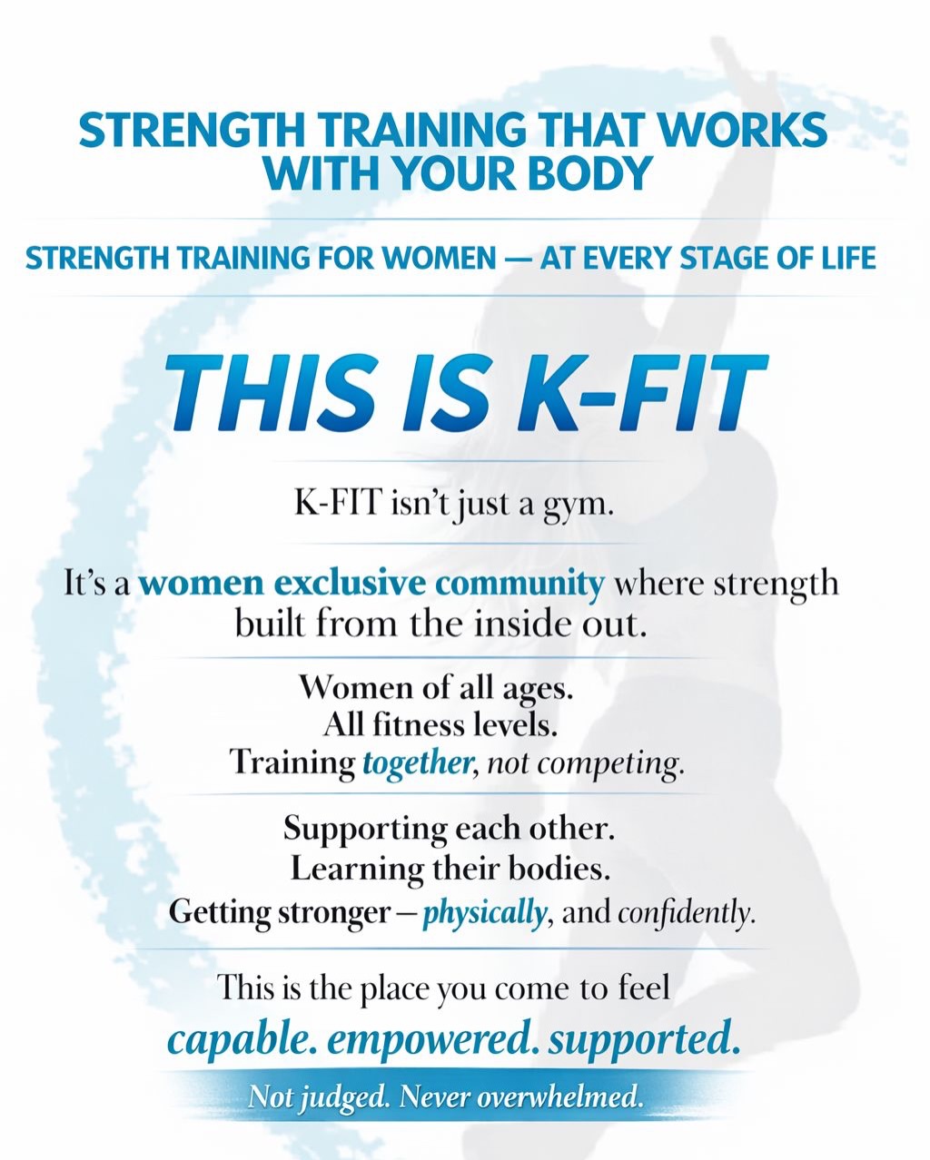 Many women are told to just work harder when their bodies start to change.
But the truth is…
Your body doesn’t need harder training.
It needs smarter training.
At @kfitboutiquegym , we specialize in strength training for women navigating perimenopause, menopause, and every stage of life.
No crowded gym.
No one-size-fits-all workouts.
Just expert coaching, real support, and a community of women getting stronger together.
Because strength should feel empowering, sustainable, and supportive.
✨ Scan the QR code to book a free consultation and see if K-Fit is right for you.
#WomenWhoLift #KFitCommunity #strongereveryyear