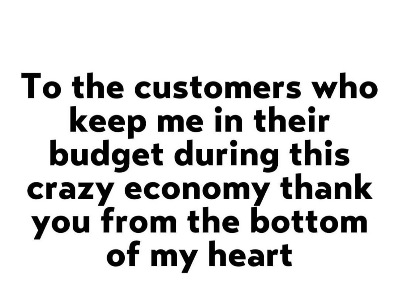 Thank yall for keeping me afloat when you don’t have to!!!!!!! I love yall