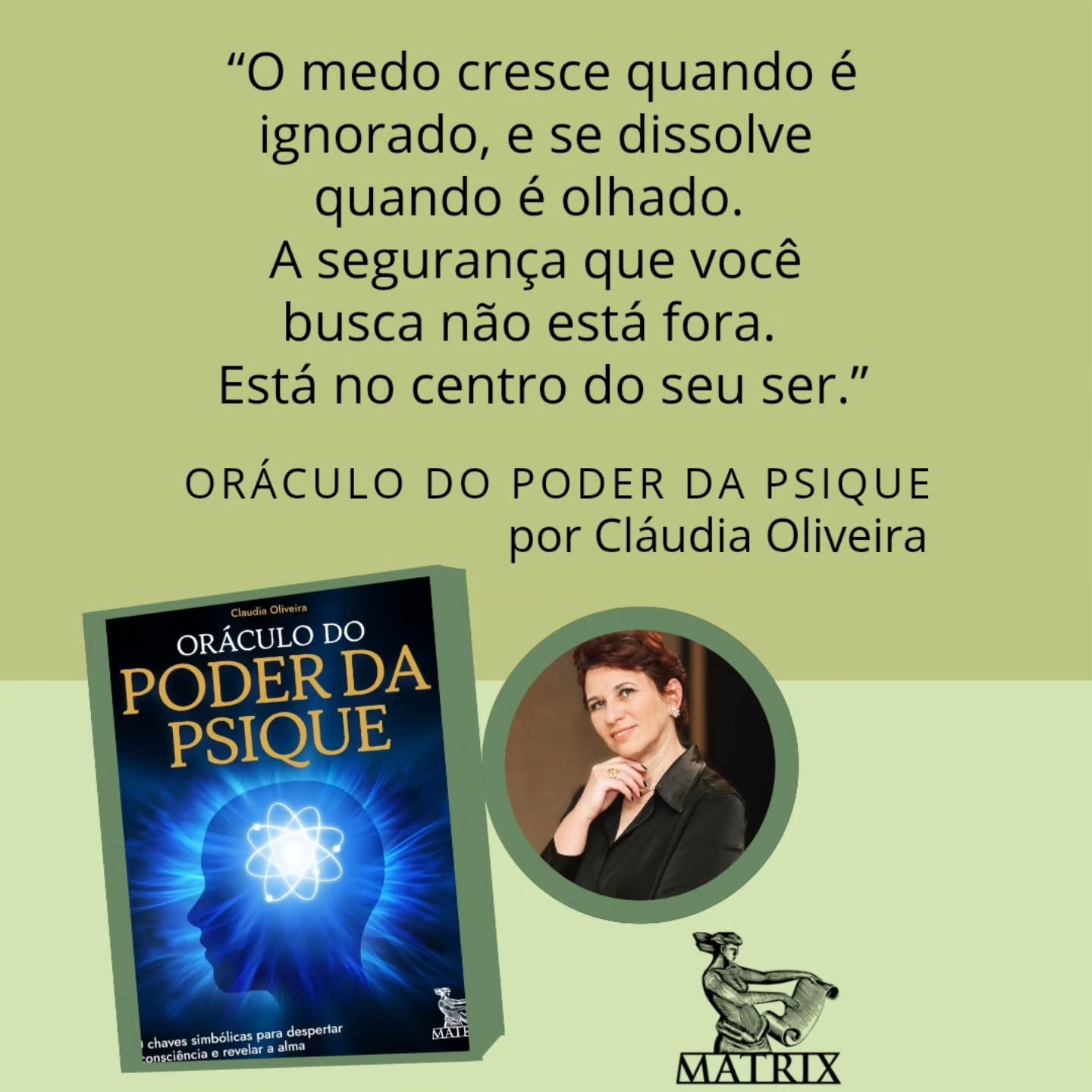 Alguns sentimentos crescem justamente porque tentamos não vê-los.
O medo é um deles.
Quando ignorado, ele se expande silenciosamente.
Quando olhado com consciência, começa a perder a força que parecia ter.
A segurança que tantas vezes buscamos fora talvez esteja em um lugar mais profundo:
no centro do próprio ser.
Esse é um dos trechos do livro Oráculo do Poder da Psique, uma obra que convida à reflexão sobre as forças invisíveis que habitam a mente humana.
📚 Reflexão de hoje:
O que em você pede para ser visto — e não mais evitado?
🔗 Saiba mais sobre a obra no site:
www.claudiaoliveiraterapeuta.com.br
#saúdemental
#autoconhecimento
#reflexão
#consciência
#oraculodopoderdapsique