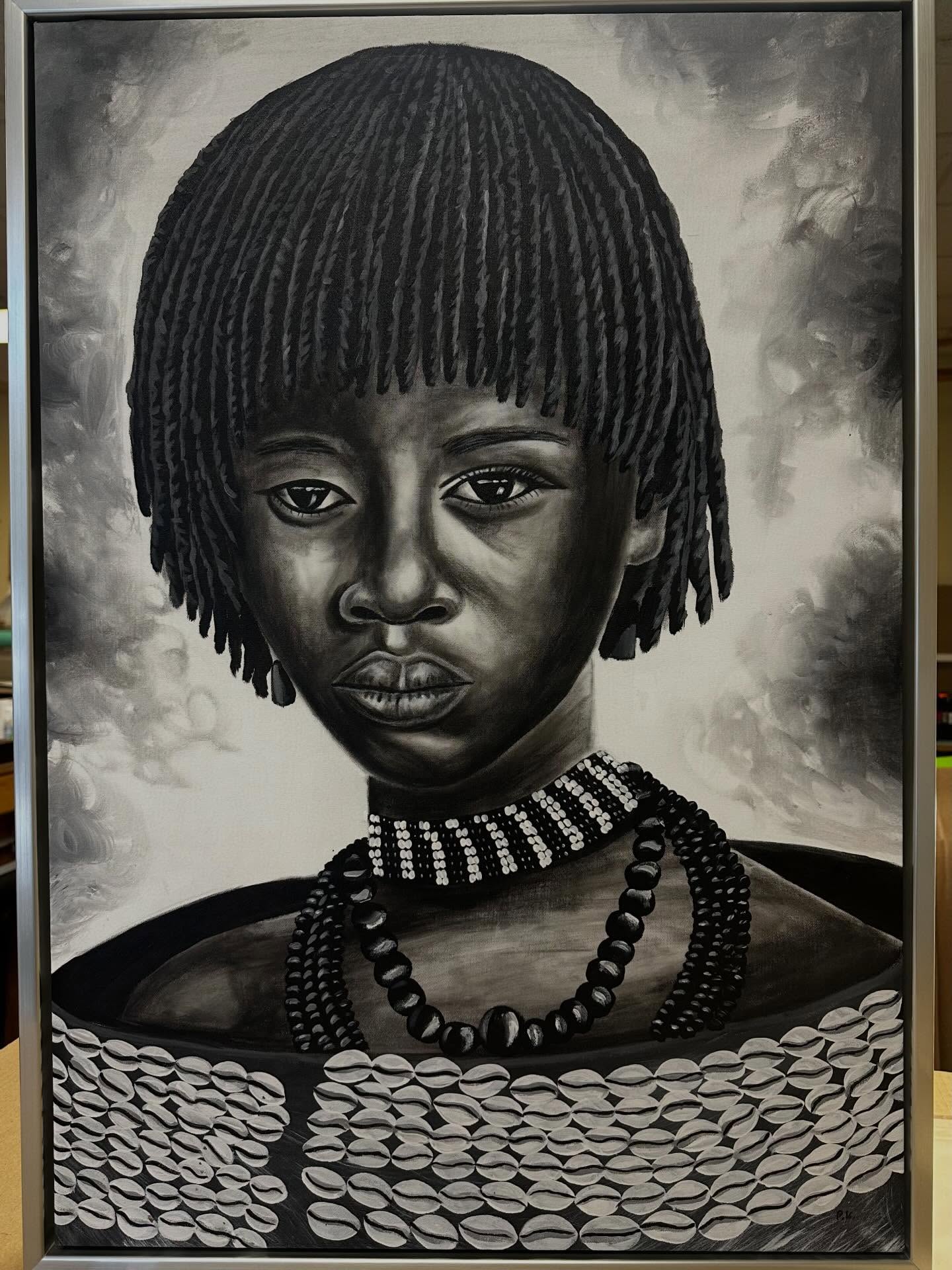 ⭐️ Isn’t she magnificent?! ⭐️
✨Our customer traveled home to Africa and came back with this great original painting on canvas. She was able to roll it up and travel easily with the canvas. Upon her return we restretched the painting on stretcher bars and put it in a sleek and modern silver floater frame.
✨If you travel and find a painting you like, but don’t know how to get home with it, feel free to ask the artist to remove the canvas from the stretcher bars. You can then transport it without damage and then bring it in to us and we will help you with the rest! 🖼️