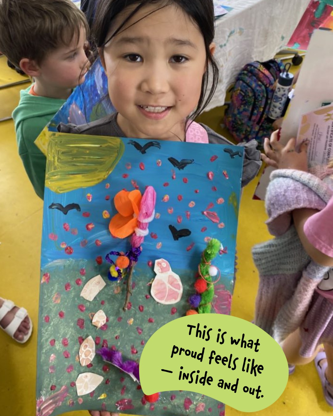 This is what proud feels like — inside and out. 💛✨
That glow, that smile, that I made this moment… it’s everything.
Watching our young artists light up with pride is one of the greatest joys of Term 1 so far — and we’re soaking up every bit of it.
Here’s to more creativity, more courage, and many more proud little hearts. 🎨🌈