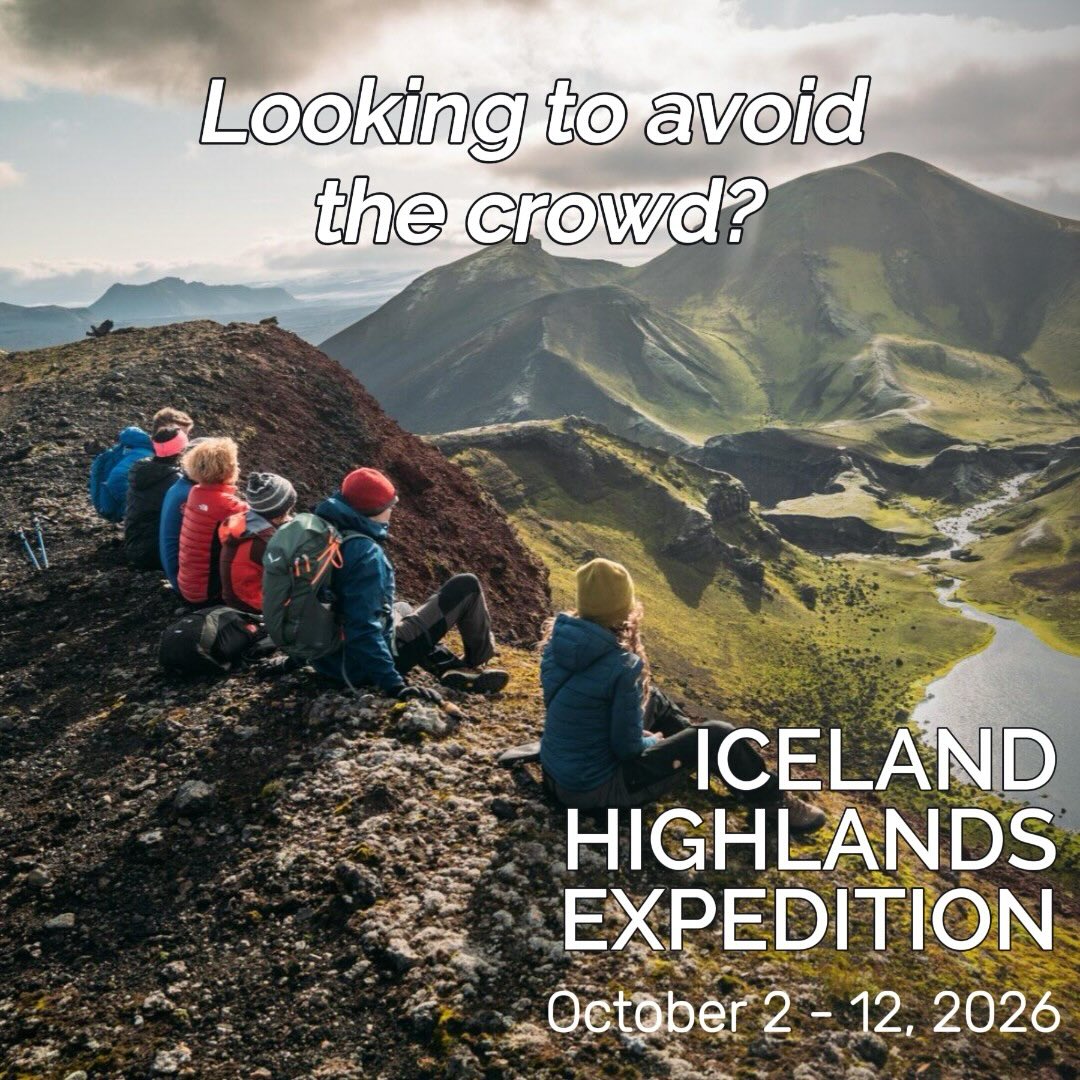 Our 2026 Iceland trek travels through the raw, untamed version of Iceland. Join our trek and experience this remarkable space born of fire and ice.
Dates: October 2nd - 12th 2026
More info at link in bio.