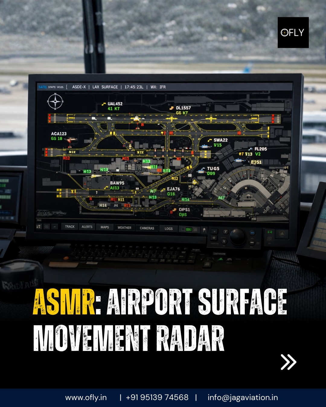 Ever wondered how aircraft move safely on the ground without chaos?
This is Airport Surface Movement Radar (ASMR) - the system that tracks every aircraft and vehicle on the runway in real time.
At OFLY, aviation learning goes beyond the cockpit.
www.ofly.in
#OFLY #aviationexposure #airtrafficcontrol #behindthescene #aviationcamp