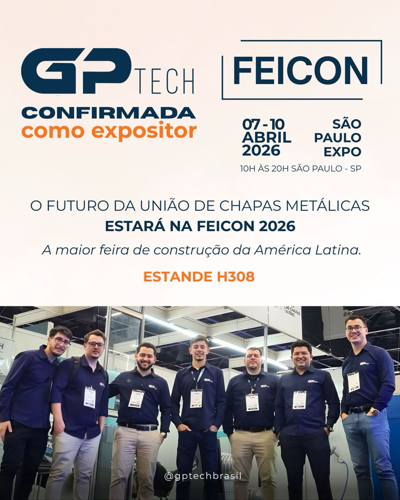 Presença confirmada na maior feira de construção civil da América Latina!
Prepare-se para conhecer de perto as nossas soluções para a união de chapas metálicas, trocar experiências e conferir as inovações que vão transformar a sua empresa.
A FEICON é o epicentro da inovação no setor de construção na América Latina, e não poderíamos ficar de fora desse movimento.
O que você irá encontrar no estande H308 da GPTECH
✅ Soluções inovadoras para a união de chapas metálicas a frio
✅ Time de especialistas prontos para te atender
✅ Demonstrações ao vivo do PontoTech
✅ Troca de conhecimentos e aprendizados
✅ Últimas novidades sobre o PontoTech
Esperamos por você para debatermos o futuro do mercado e apresentarmos nossas novidades sobre o PontoTech em primeira mão.
#feicon2026 #clinch #uniãodechapas #pontotech
