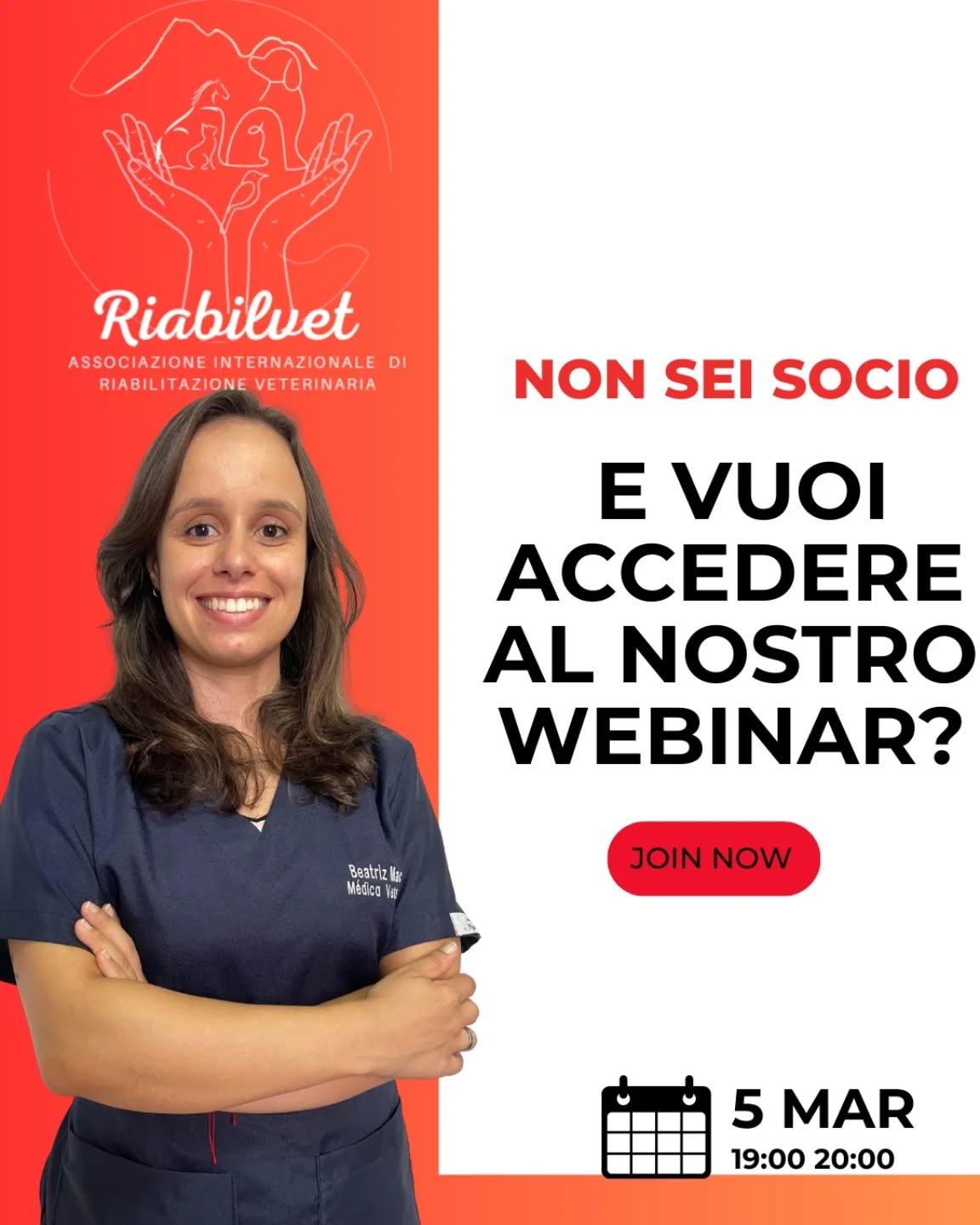 🎥 Non sei socio?
Vuoi accedere al nostro Webinar?
Se non sei ancora socio dell’Associazione, puoi acquistare l’accesso alla registrazione completa del Webinar.
🎓 Contenuto scientifico aggiornato
🌍 Approccio internazionale
💡 Applicazione clinica concreta
⚠️ Importante: l’accesso è personale e valido per una sola visualizzazione.
Il video potrà essere visto una sola volta.
Un’opportunità esclusiva per approfondire tematiche fondamentali nella fisioterapia e riabilitazione veterinaria.
👉 Acquista ora l’accesso.
La crescita professionale inizia dalle scelte che fai oggi.
#WebinarVeterinaria #FormazioneVeterinaria #RiabilitazioneVeterinaria #AggiornamentoProfessionale
