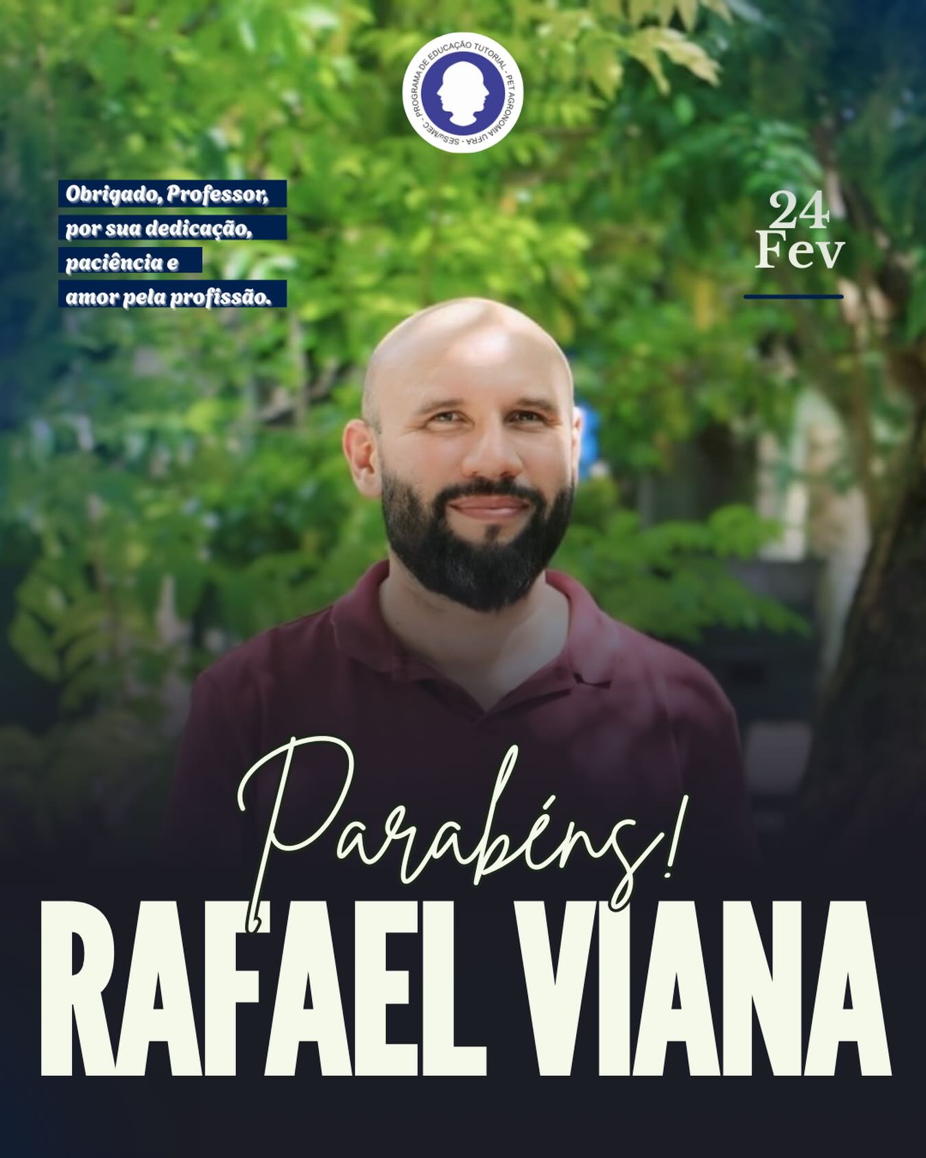 Hoje celebramos muito mais do que uma data: celebramos a vida de alguém que faz a diferença todos os dias. Professor Rafael, este é um momento para reconhecer não apenas mais um ano da sua trajetória, mas toda a dedicação, o cuidado e o impacto transformador que você tem como educador e nosso tutor, @rafaelgomesvianasj
Sua paixão pelo ensino ultrapassa qualquer conteúdo programático. Você ensina com propósito, orienta com paciência e inspira com exemplo. Em cada aula, você desperta em nós a curiosidade, a confiança e a coragem de ir além, mostrando que aprender é também acreditar em si mesmo.
Que este novo ciclo venha repleto de saúde, alegria e realizações à altura da pessoa extraordinária que você é. Que continue colhendo os frutos do bem que planta diariamente na vida de tantos alunos.
Feliz aniversário, Professor Rafael! Que seu dia seja tão iluminado quanto o caminho que você nos ajuda a construir. 🎉✨
#tutor #professor #agronomia #petagro