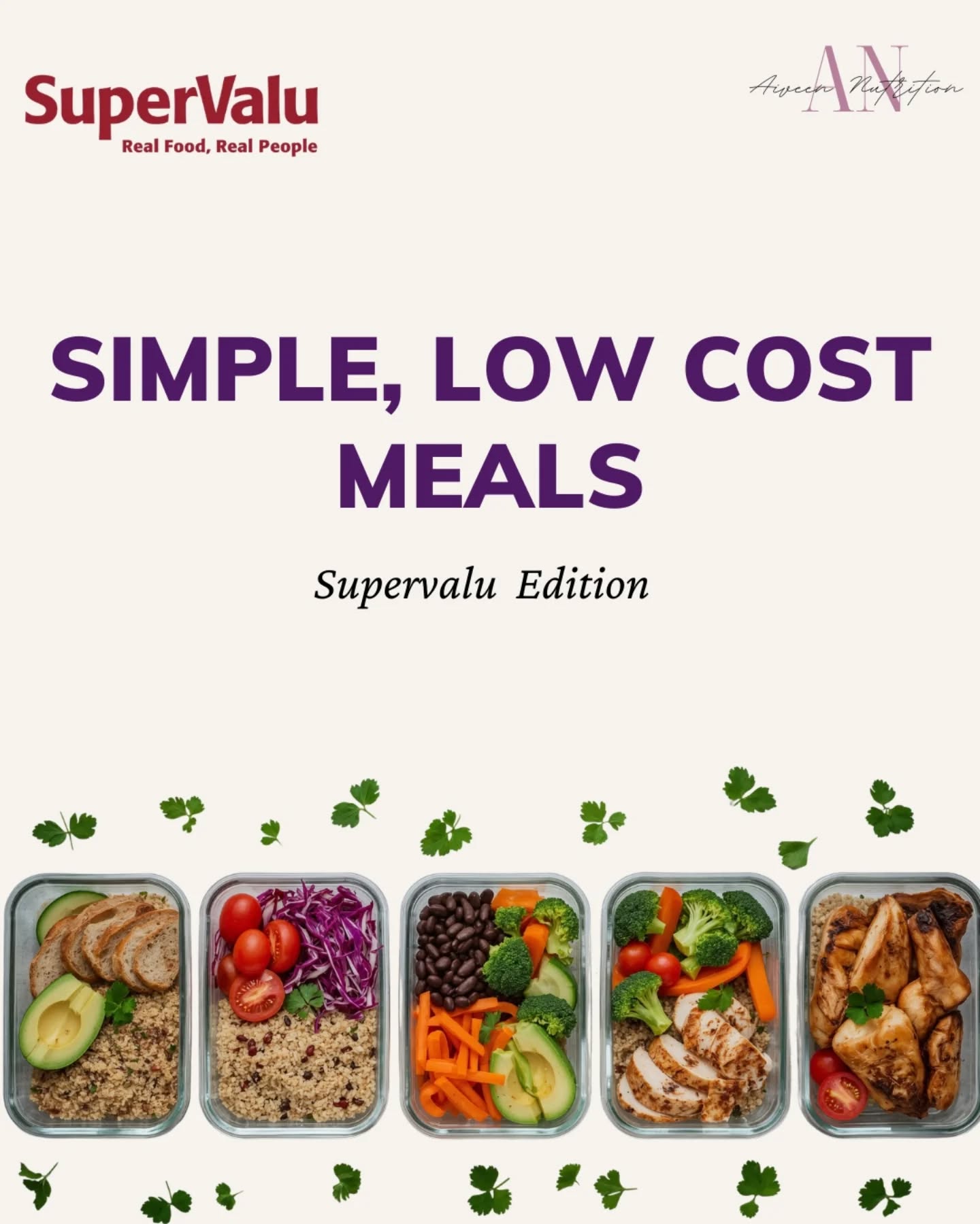 Simple, low cost meal mini series: Supervalu Edition ๐
Over the next few days, there will be tasty meal options from your local supermarket to give you meal ideas that are full of flavour, colour and variety.๏ฟฝ
Including options for vegetarians, vegans, busy families and students ๐ฉโ๐
Save for your next budget shop! ๐
#budgetmeal #mealprepideas #irishfood #simplerecipe
*The portion size of each meal is per serving e.g (100g chicken = 1 serving)