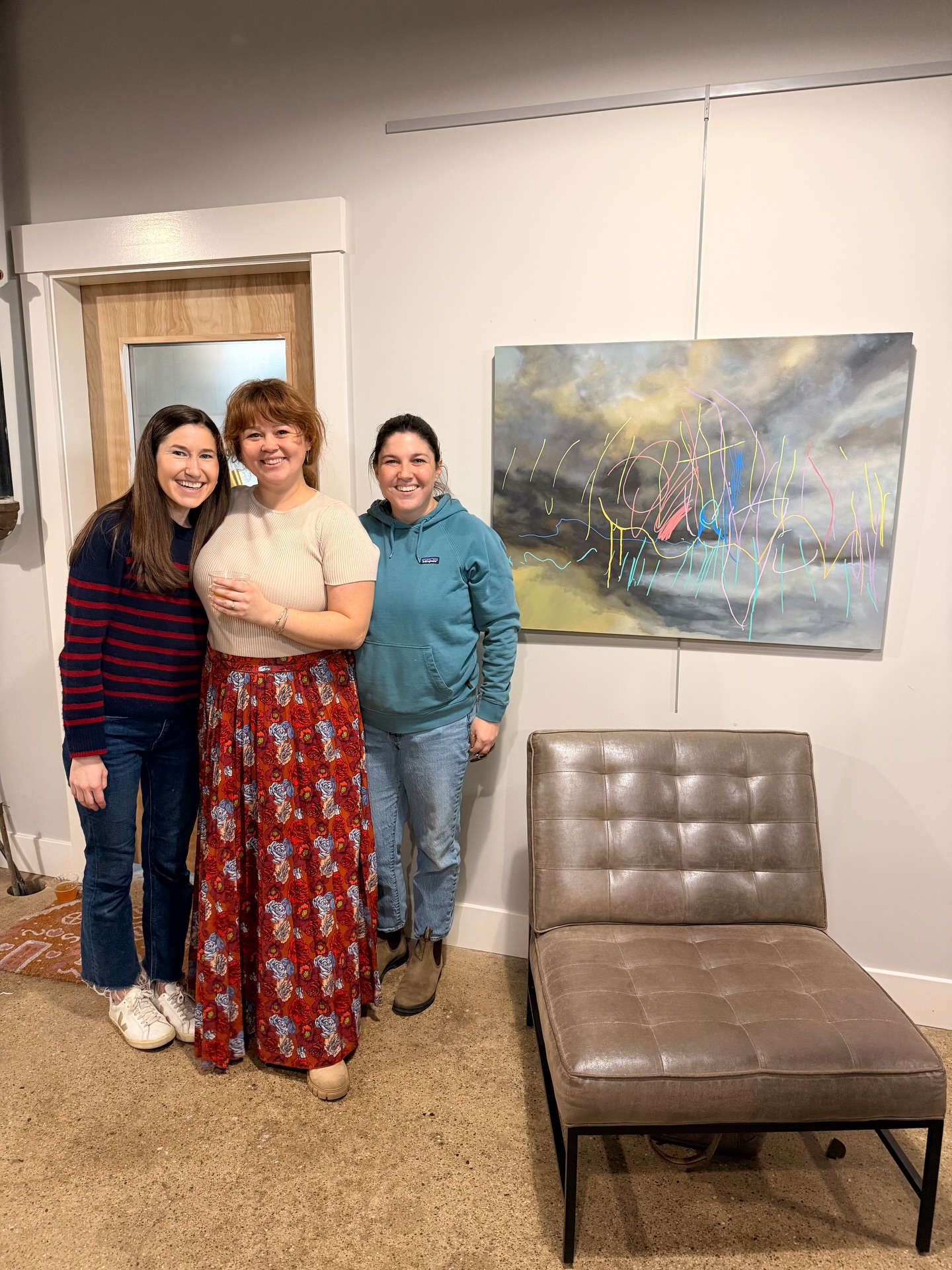 Wow, wow, wow. Last nightās opening reception for Shared Spaces was such a treat āØ
My painting, Sleepless at Dawn, is deeply special to me, and Iām so honored to have had it selected to stand amongst a body of outstanding works. Itās not often that you see large-scale artworks side-by-side, and this exhibition is truly an immersive experience because of it. If you missed the opening reception, definitely make your way over to The Trades Mill and check it out ā itās hanging until April 25!
To @heatherkarpart, you amaze me. Your work on this showcase has been incredible. All of your organizing, hyping, hanging, and detail was so appreciated and well-executed. Thank you š¤
To @jennhoulestudio and @bonniejashmore, the incredible jurors, you cultivated something so special. As stand alone works, each piece holds its own, but as a collective they push and play in a delightful way. Thank you š¤
And to my besties, Lizzie and Lindy, 25 years of friendship and I still find myself in grateful awe of how you show up for me. I love you the most.