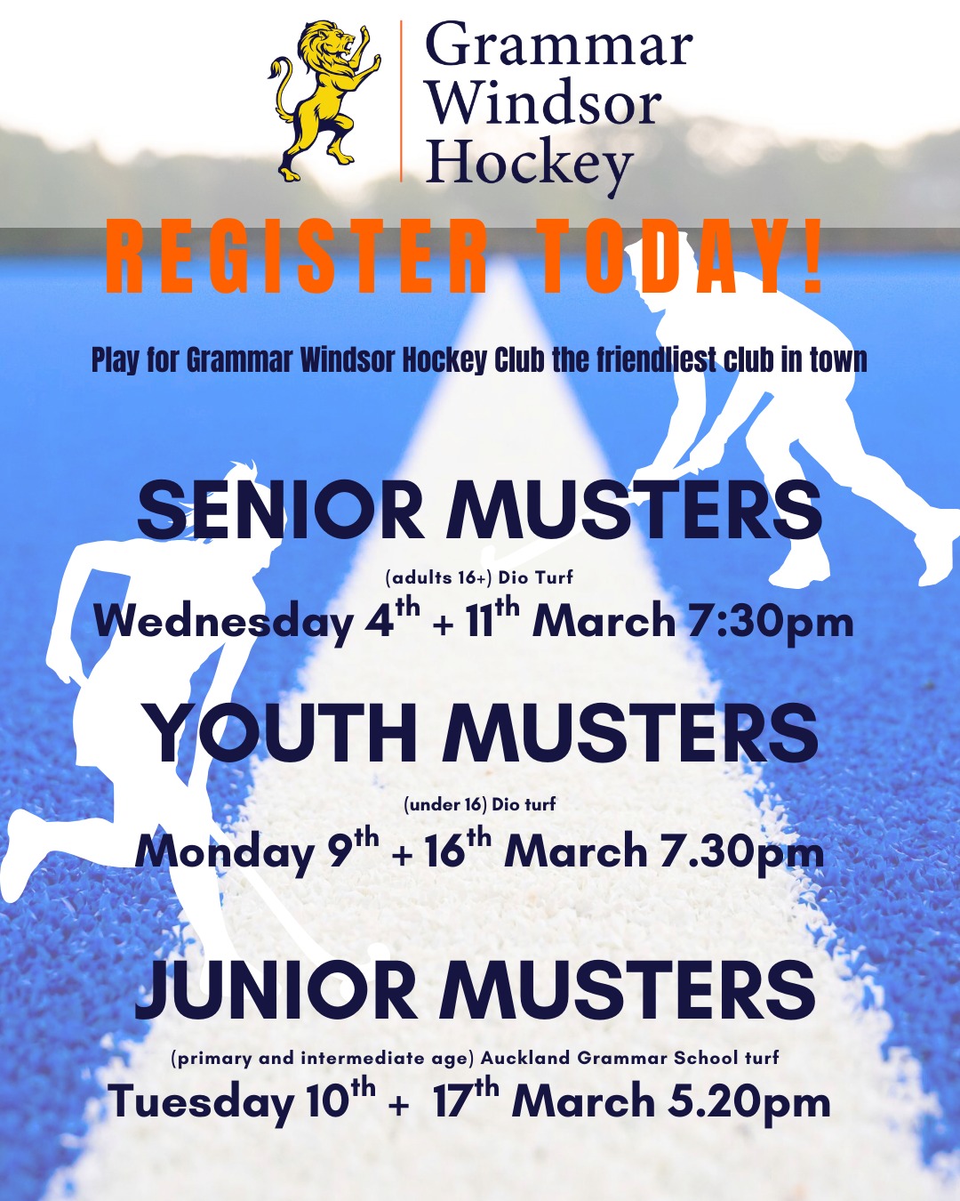 Details of all our muster sessions for 2026. Register through the links in our profile.
🔥💯🏑🦁❤️🍊
