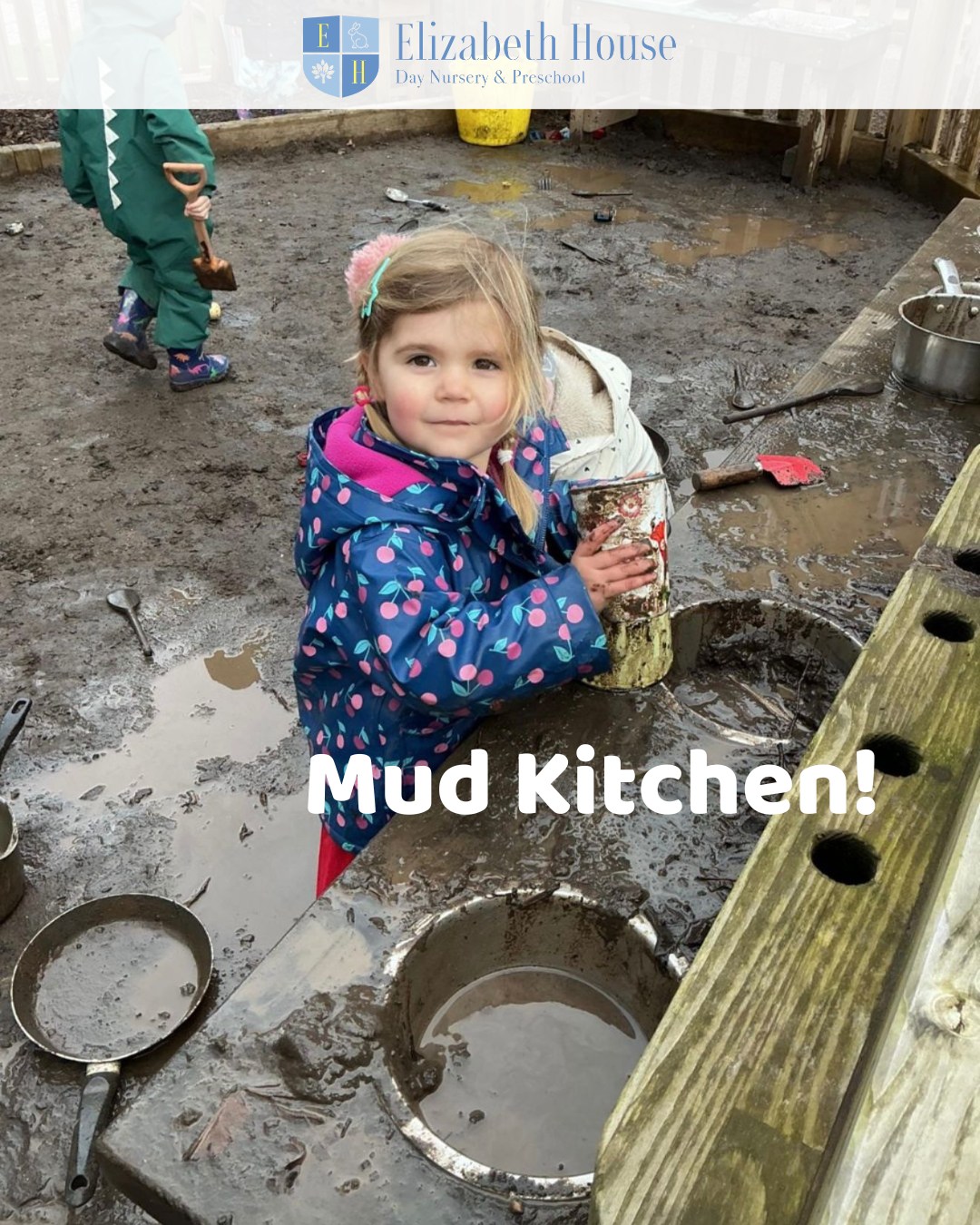 Our mud kitchen has been a hive of activity! From mixing “soups” and “cakes” to scooping, pouring and stirring, outdoor imaginative play brings so much learning to life.
The mud kitchen supports collaboration, communication and fine motor skills, all while children enjoy being outdoors and getting hands-on with natural materials.
There’s nothing quite like a bit of messy play in the fresh air!
#preschool #elizabethhousenursery #nursery #earlyyears #eyfs #wallingford #oxfordshire #outdoorlearning #mudkitchen #learningthroughplay