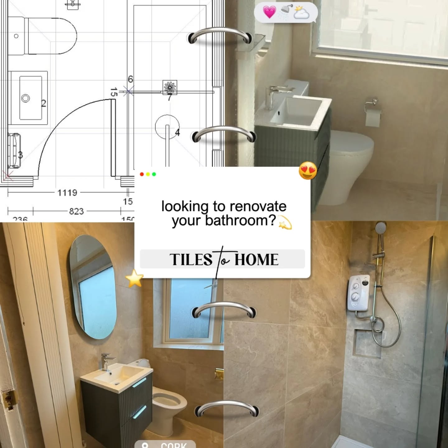 Designed to feel fresh, functional, and just a little bit bold 💚
This main bathroom features a walk-in shower for everyday ease, a wall-hung vanity in green that adds personality without overpowering the space, and a vertical radiator to keep things warm and streamlined. A modern layout with thoughtful details that really make it stand out.
Thinking about upgrading your main bathroom?
👉 Free site surveys available — book online at tilestohome.ie
#BathroomRenovation #MainBathroom #WalkInShower #GreenVanity #StatementBathroom ModernBathrooms BathroomDesign IrishHomes TilesToHome