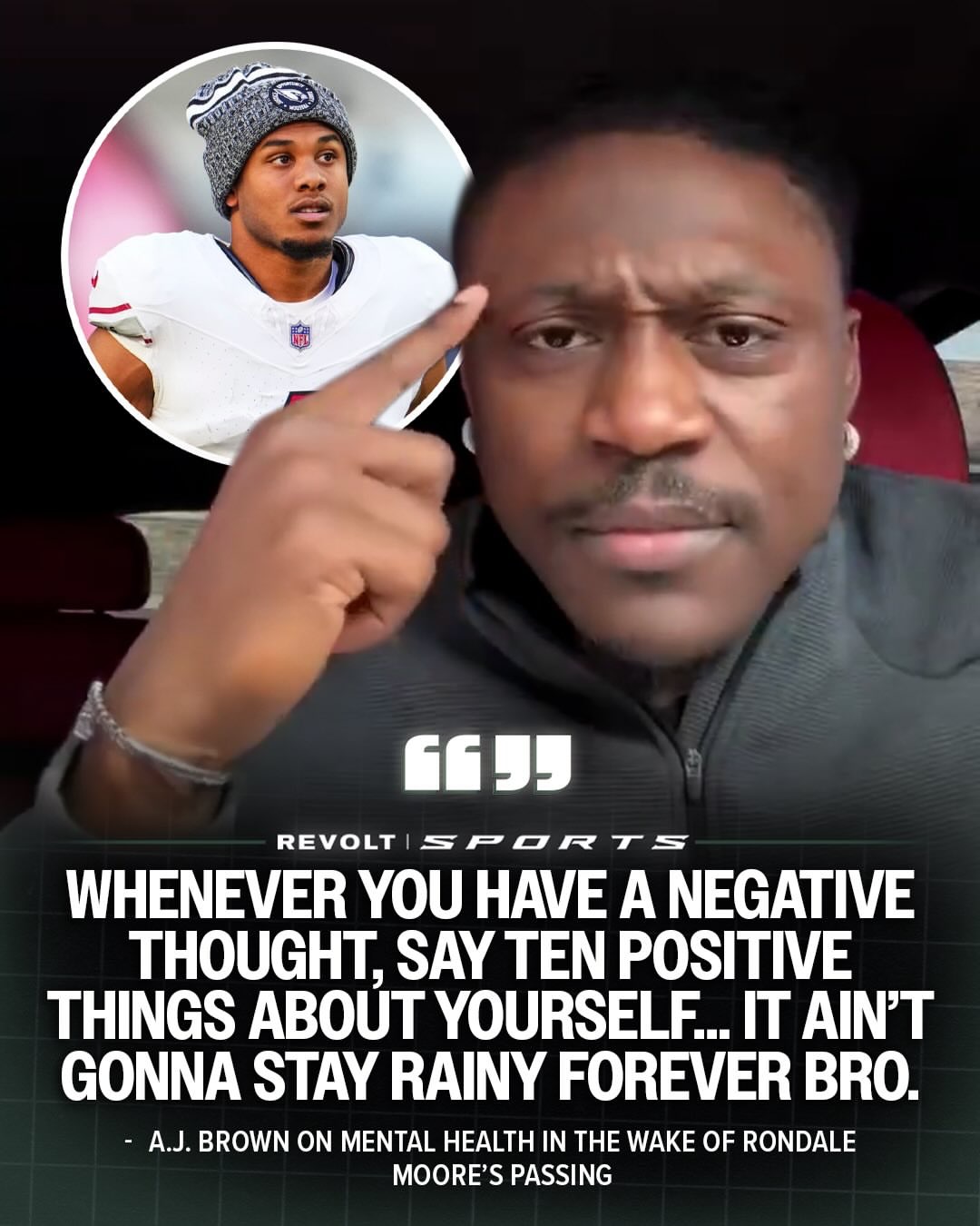 đšSELF TALKđš
Love this from AJ Brown.
One negative thought?
Hit it back with ten real things you know are true about yourself.
Your mind believes what you repeat.
So speak strength. Speak growth. Speak facts.
Itâs not gonna stay rainy forever. đ§ď¸
Follow @findjoeflow for more mental game tips đ§
⢠⢠â˘
#ajbrown #selftalk #positiveself #athletes #athletemindset