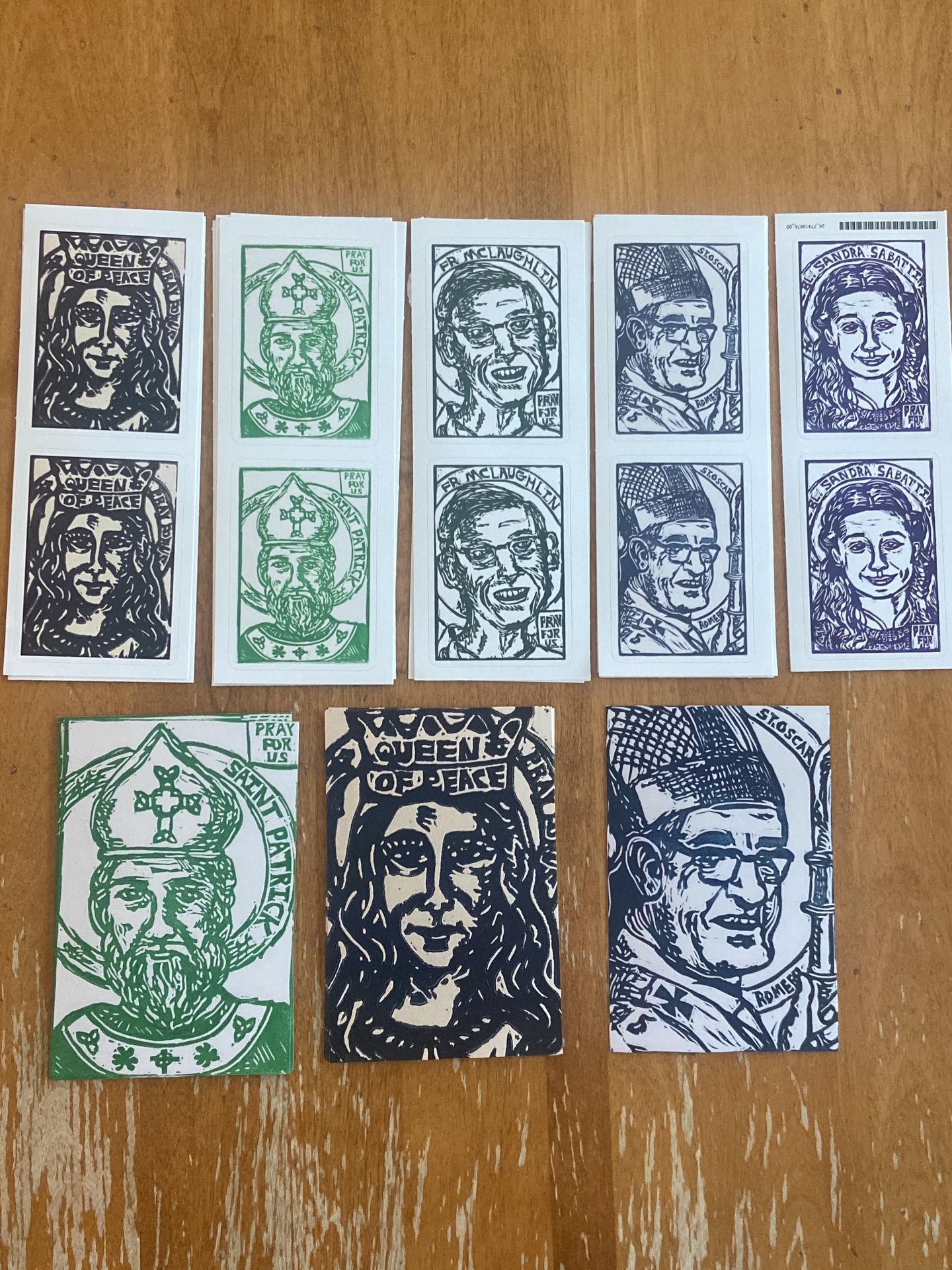 Look what arrived in the mail! Postcards and stickers for the March Mail Club ☺️ I also ordered some extra stickers and post cards for art trades, to give out just because/for art shows and vending, and to include as freebies on orders that come in
The Saint Patrick and Our Lady Queen of Peace Prints are exclusive to my Patreon Mail Club, spots are still available to join. Join anytime between now and 3/31 and you’ll receive these prints and one of these stickers depending on the tier you sign up for.
PenPal tier this month ($9.50/month) features the St Patrick print as a postcard (perfect to use as an icon to help you while you prayer or can be used as a postcard to send to a loved one). The sticker in this tier this month is the Our Lady Queen of Peace Print.
Collector’s Tier is $22.50/month and features a handmade linocut print of St Patrick and handmade mini linocut print of our lady Queen of Peace with pope Leo’s prayer intention for the month on the back of the mini print. Sticker is of Saint Patrick and bonus sticker of Oscar Romero included in this tier this month.
Just interested in prints or stickers? The Saint Oscar Romero, Blessed Sandra Sabattini, and Fr. McLaughlin stickers are available on my Redbubble 😊 sewfia.redbubble.com (link also in bio). Want handmade Linocut print versions of these? DM me or the Blessed Sandra print is available on my Etsy too at sewfiamariedesigns.etsy.com (link in bio for that one too!)
Thank you for reading :) I hope you enjoy the art!
#mailclub #catholic #art #linocut #stickers