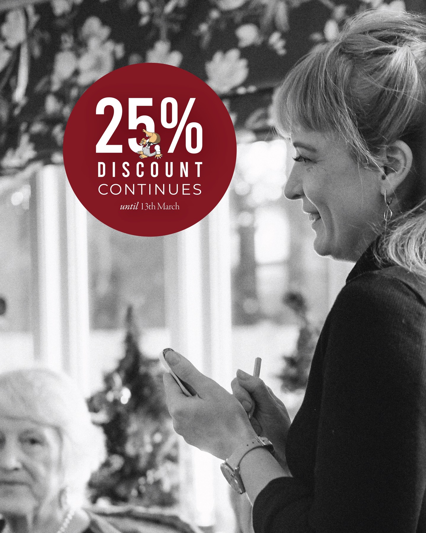 Due to popular demand, we’ve decided to extend our January & February discounts until the 13th March! We have loved the amazing feedback from you all, and can't wait to welcome you back for an additional 2 weeks of delicious food at even better prices 😁
Claim your voucher by clicking the link in our bio, and filling out the form to receive your exclusive 25% discount code via email. Terms and conditions apply, so please make sure you read through these before hand. See you all before the end of next week! ⏰️🤩
#marchdiscounts #thegrumpymole #surreypub #discounts #gift #25off