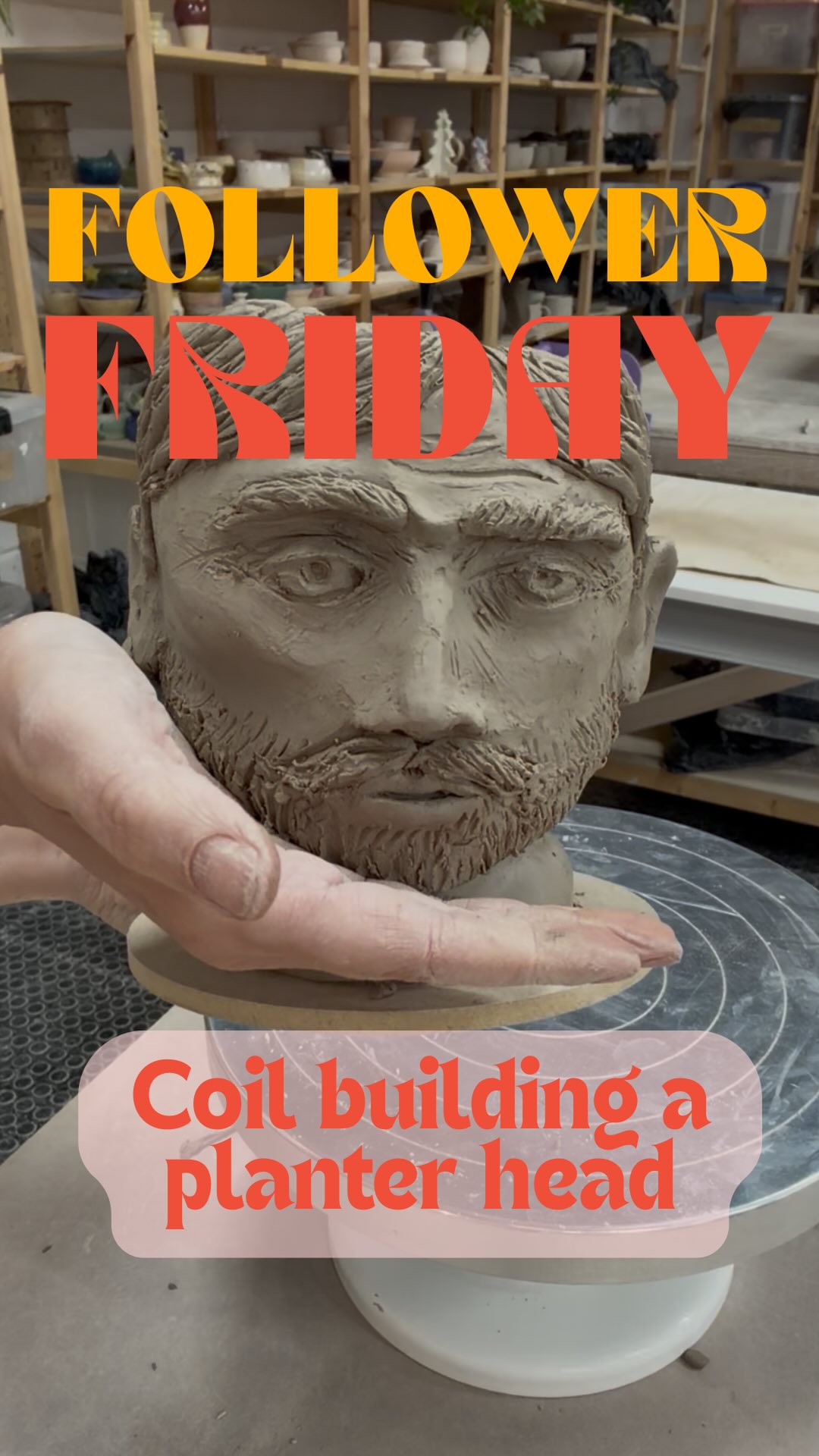 📢 FOLLOWER FRIDAY 🎉🎉 I nearly changed my mind and didn’t post this one but I thought I would practice what I preach and share something that isn’t perfect but a process I really enjoyed 🥰 Even if he isn’t quite right I love my planter head guy and can’t wait to decorate him and his other half soon 👨🏻❤️👨🏽 spot the earring addition by @louloustudios_ 😂