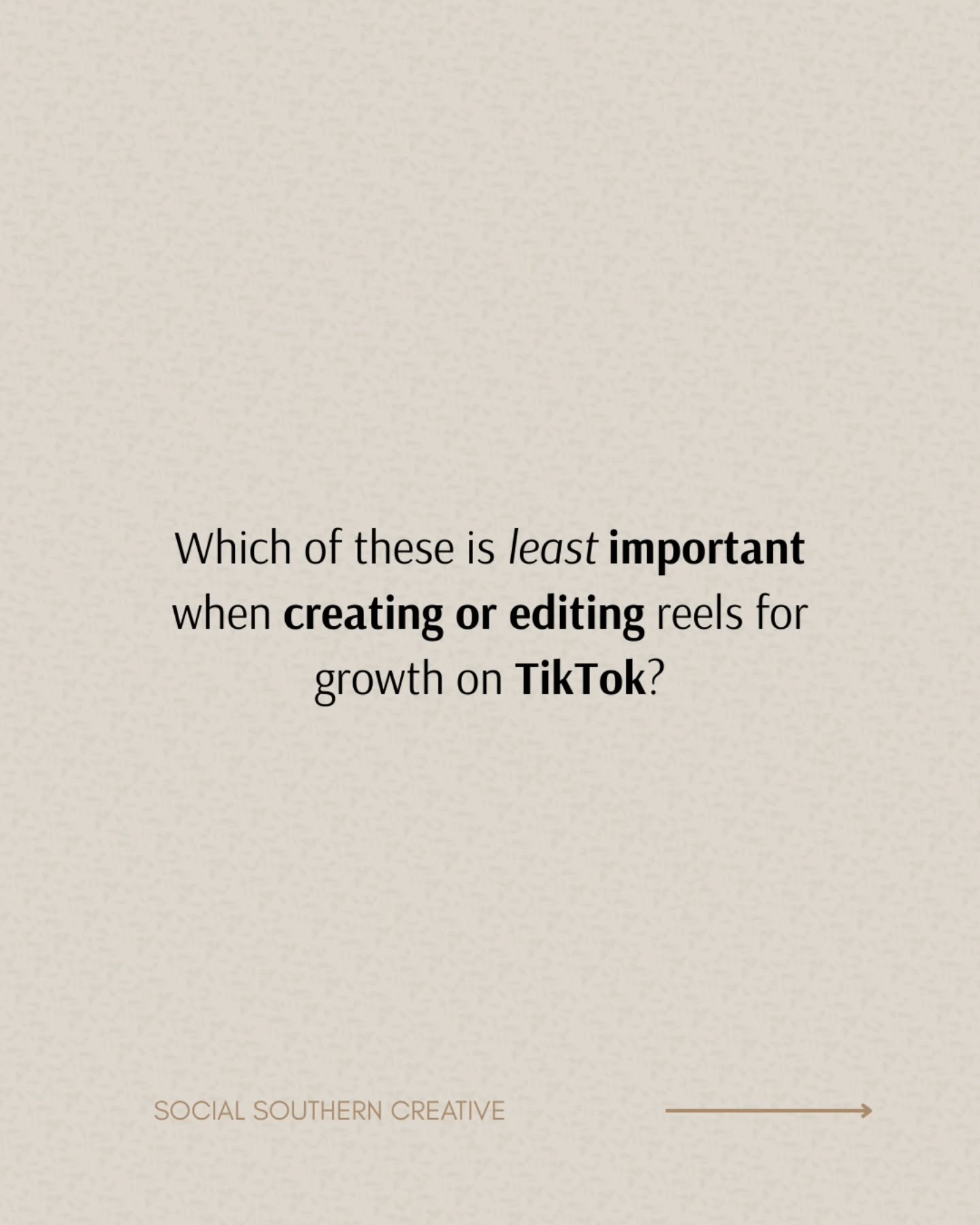 Are you thinking about moving your marketing efforts to TikTok?!
Let us know how you felt about this weeks topic and if you have any more questions!
Next week we will look into marketing on LinkedIn - what to post, how to post, and what to expect! See you then!
#TikTokMarketing #SocialMediaMarketing #MarketingQuestions #MarketingAndPR #Trivia