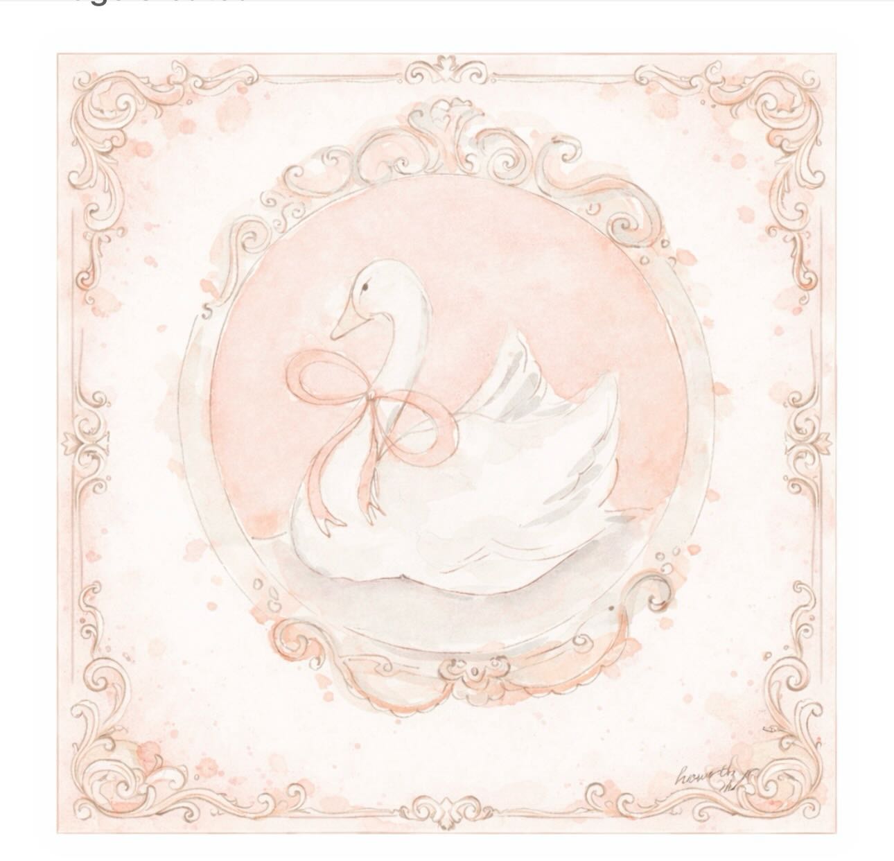 My newest silk scarf design - if the boutique was a scarf this is it🌸 obsessed with swans with bows lately - available now #silkscarf #swans