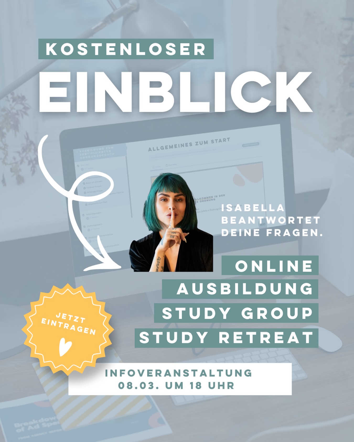 Dein digitaler Tag der offenen Tür ⤵️
Du spielst mit dem Gedanken, Ordnungscoach zu werden –
aber hast noch Fragen?
Dann öffnen wir wieder den Raum für dich.
Am Sonntag, 08.03. um 18 Uhr lädt Isabella Franke, Gründerin von der Akademie der Ordnung, dich zu einem kostenlosen Einblick in die Akademie ein. Live via Zoom.
Du bekommst:
✨ einen ehrlichen Einblick in die Ausbildung
✨ Vorstellung der verschiedenen Ausbildungsformate
✨ Ein Blick hinter die Kulissen der Akademie
✨ Raum für all deine Fragen, offen & transparent
Du darfst alles fragen.
Ohne Verpflichtung.
Ohne Druck.
Ziel ist es, dass du für dich spürst:
Ist das mein Weg? Ist das mein nächster Schritt?
Wenn du Ordnung zum Beruf machen möchtest
und dir noch der letzte Impuls fehlt:
👉 Trag dich jetzt kostenlos über den Link in der Bio ein
und sei am 08.03. um 18 Uhr live dabei.
Manchmal beginnt Veränderung mit einem einzigen Gespräch.
#akademiederordnung #ordnungalsberuf #ordnungscoach #selbstständigwerden #womenempowerment