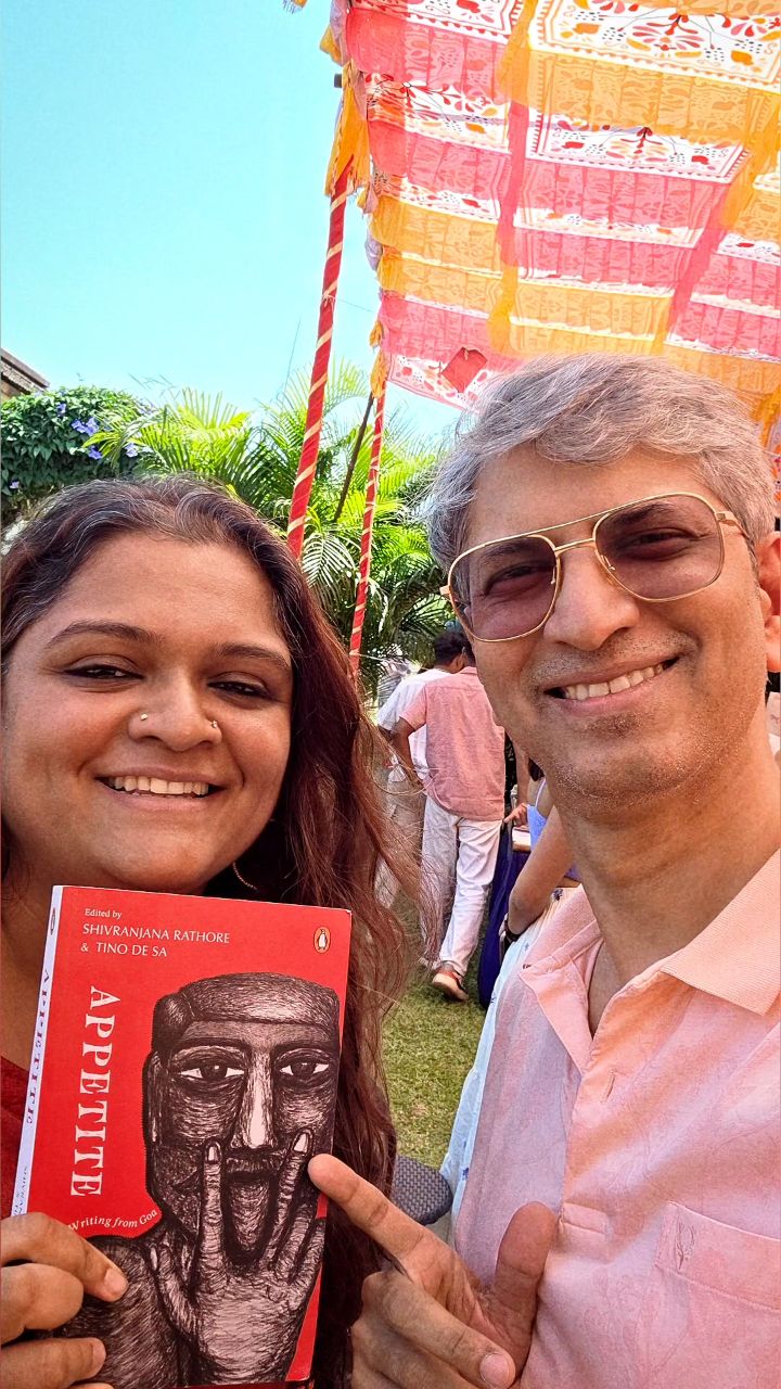 If you've ever bought a book because of its cover then Appetite will definitely be on your buy list.
This anthology features editor Shivranjana Rathore’s striking, cover and her science-fiction story Netheria, adds a sharp edge to the collection. 📖
Appetite has stories for everyone.
From late-night feasts 🍷🍤 to poems tracing lustful longing 🔥, to intimate moments 😈 — these pieces explore complex characters wrestling with love, loss, sexuality, and identity.
If you love Goa — its people, its contradictions — this is a book you’ll want on your shelf, in your bed, or wherever you read!
Get your own copy of Appetite: New Writing from Goa. 📚✨