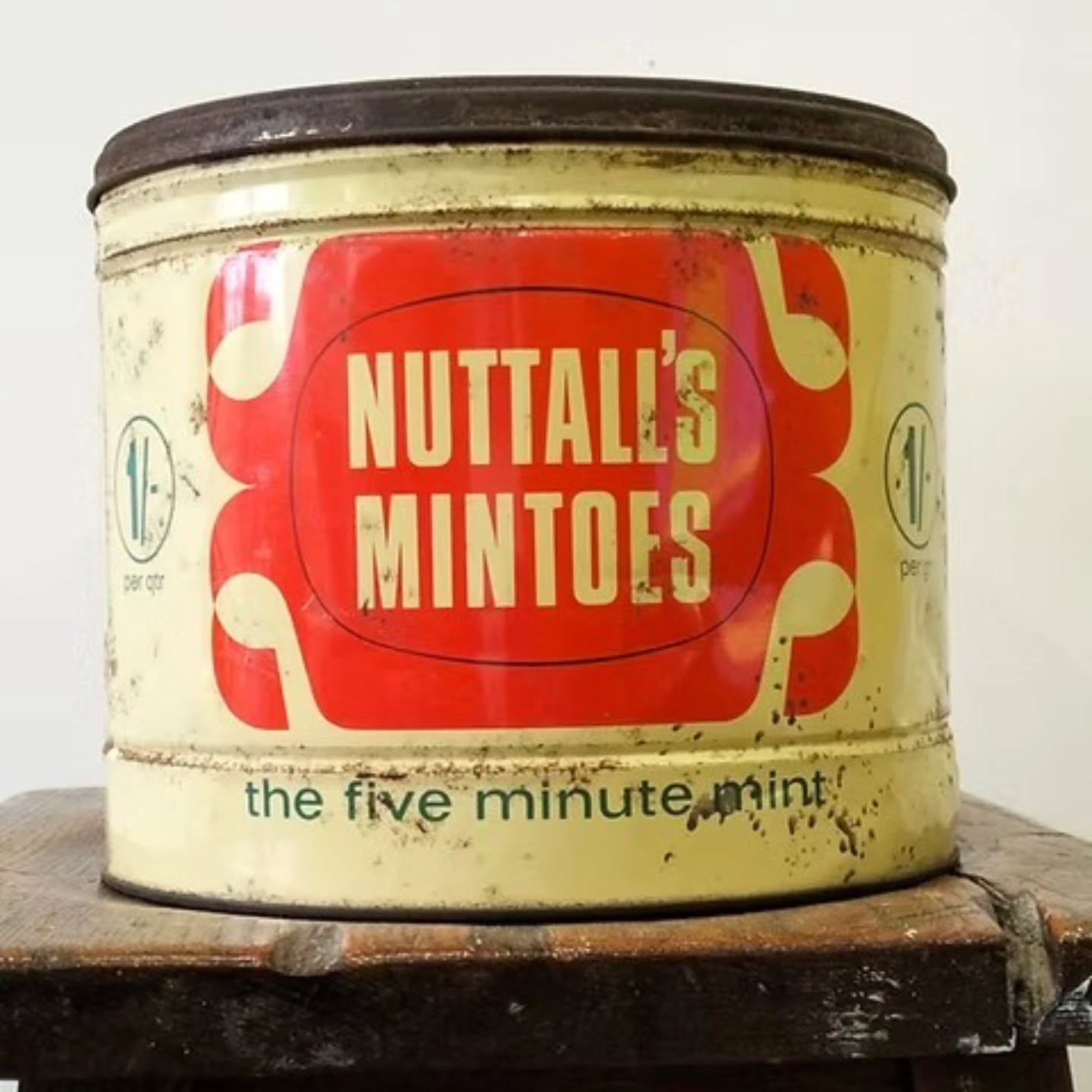 Vintage Nuttall’s Mintoes Advertising Tin – “The Five Minute Mint” | https://share.google/JtLmnWRMvv6aj616P #nuttalls