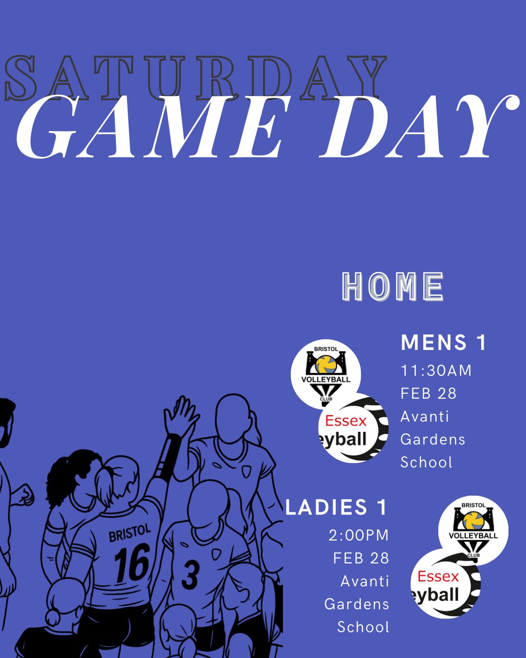 💛 Game Day 💙
A massive weekend ahead for BVC with action across the South West, and two big NVL clashes at home on Saturday! If you’re in Bristol, come down to Avanti Gardens and bring the noise 💛💙 Your support makes all the difference.
🏐 HOME
📅 28 Feb
Mens 1 — NVL Div 1
🏐 HOME
📅 28 Feb
Ladies 1 — NVL Div 1
🏐 HOME
📅 1 March
Mens 2 — NVL Div 3
🏐 AWAY
📅 28 Feb
U16 Boys — GP 4
🏐 AWAY
📅 28 Feb
Mixed Team — B&D League
🏐 AWAY
📅 1 March
U16 Girls Competitive — GP 4
🏐 AWAY
📅 1 March
U16 Girls Performance — GP 4
🏐 AWAY
📅 1 March
Mens 3 — SW League
🏐 AWAY
📅 1 March
Ladies 2 — NVL Div 3
Good luck to all our teams competing this weekend, play hard and trust your game💛💙
.
.
.
#WeAreBVC #BristolVolleyballClub #BVCGameDay #VolleyballEngland #BristolSports